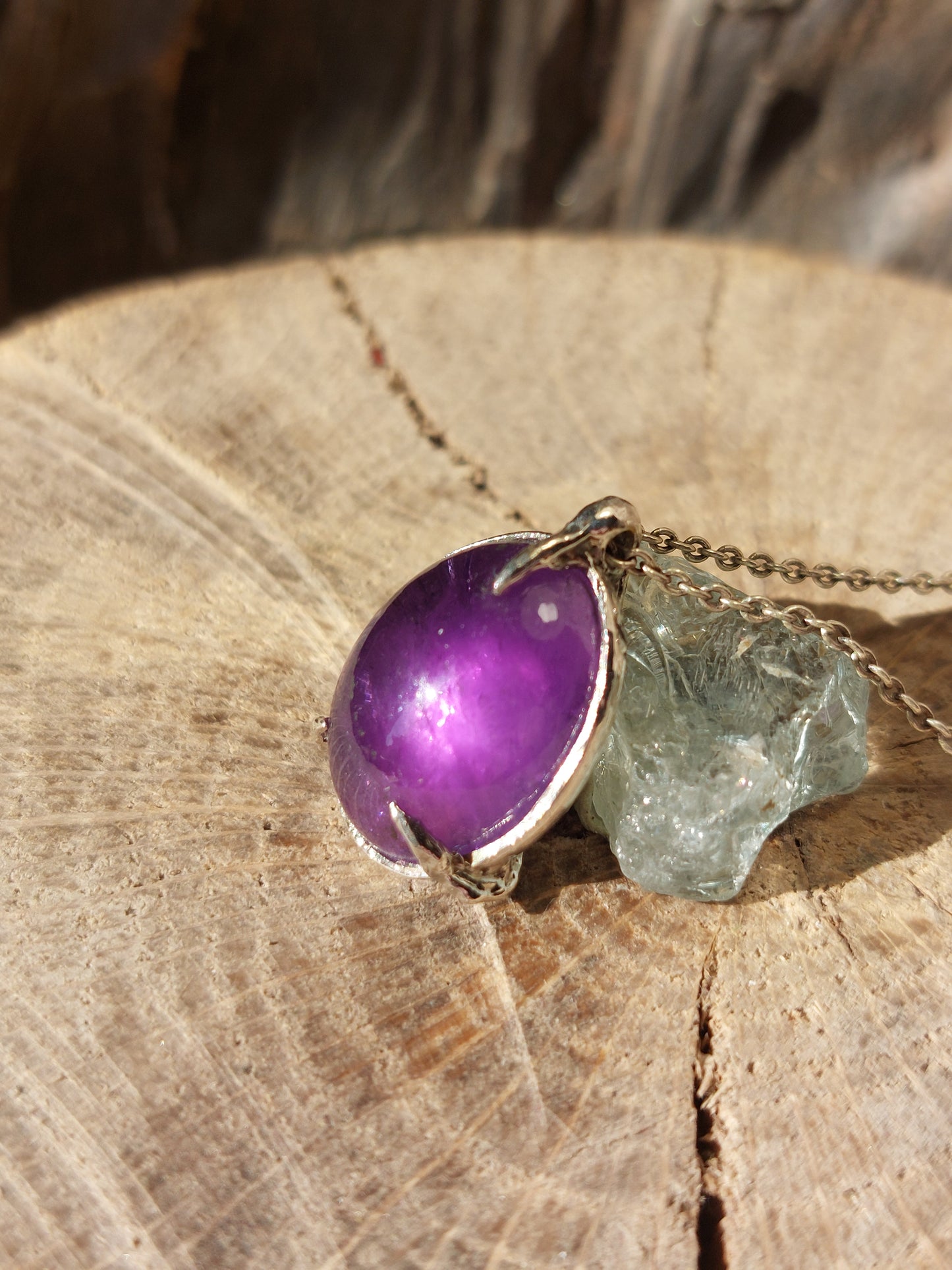 Ciondolo "Roots" custom in Argento con Ametista