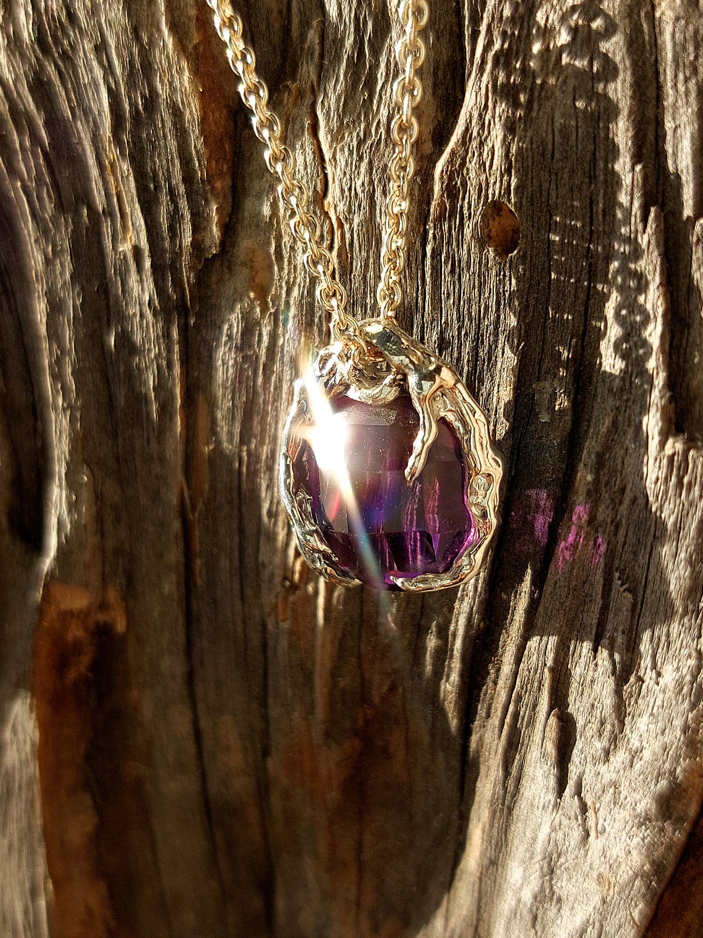Ciondolo in argento con Ametista Checkerboard – Radici d’Argento