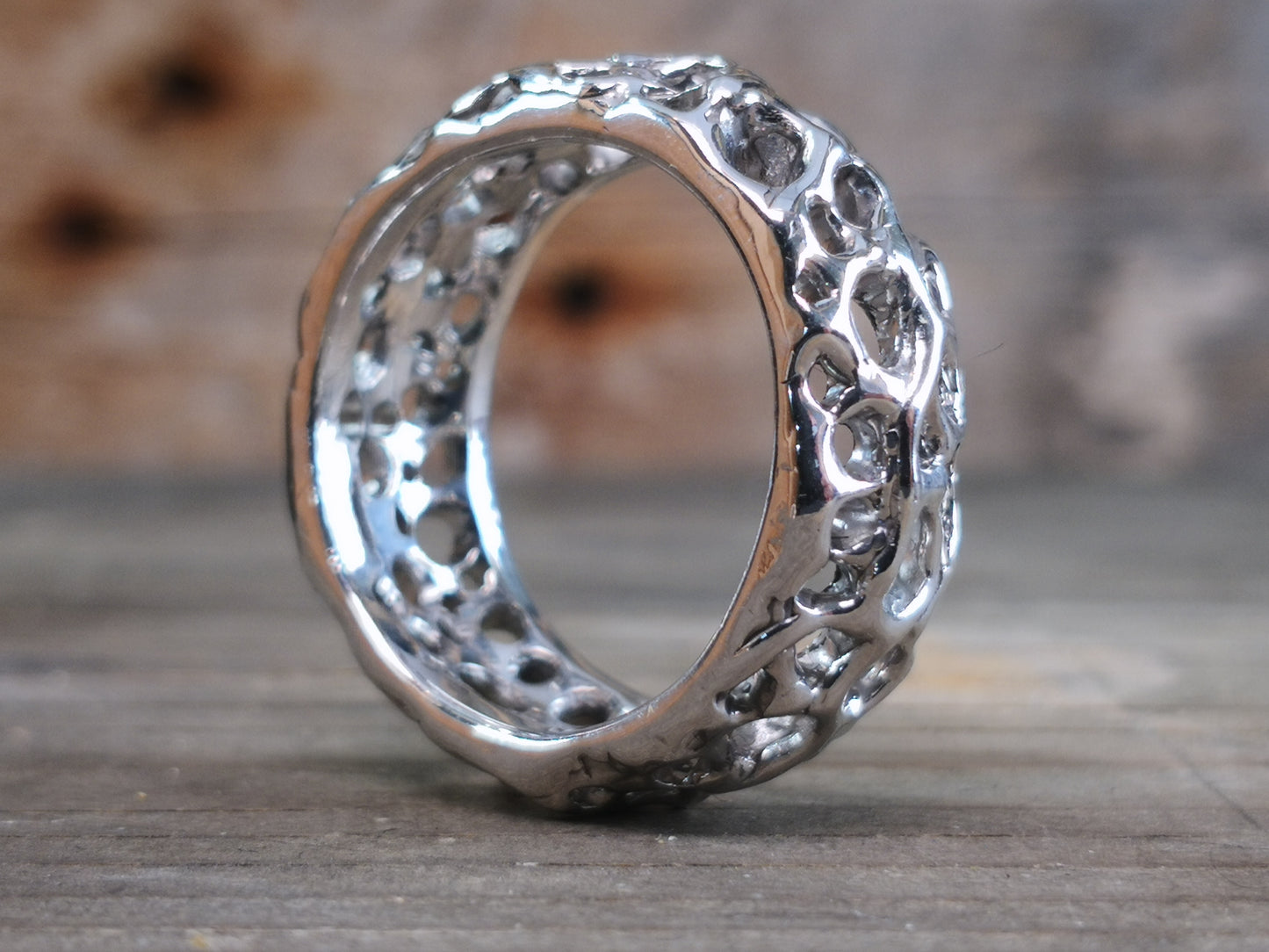 "BioBand" Curved Silver Band