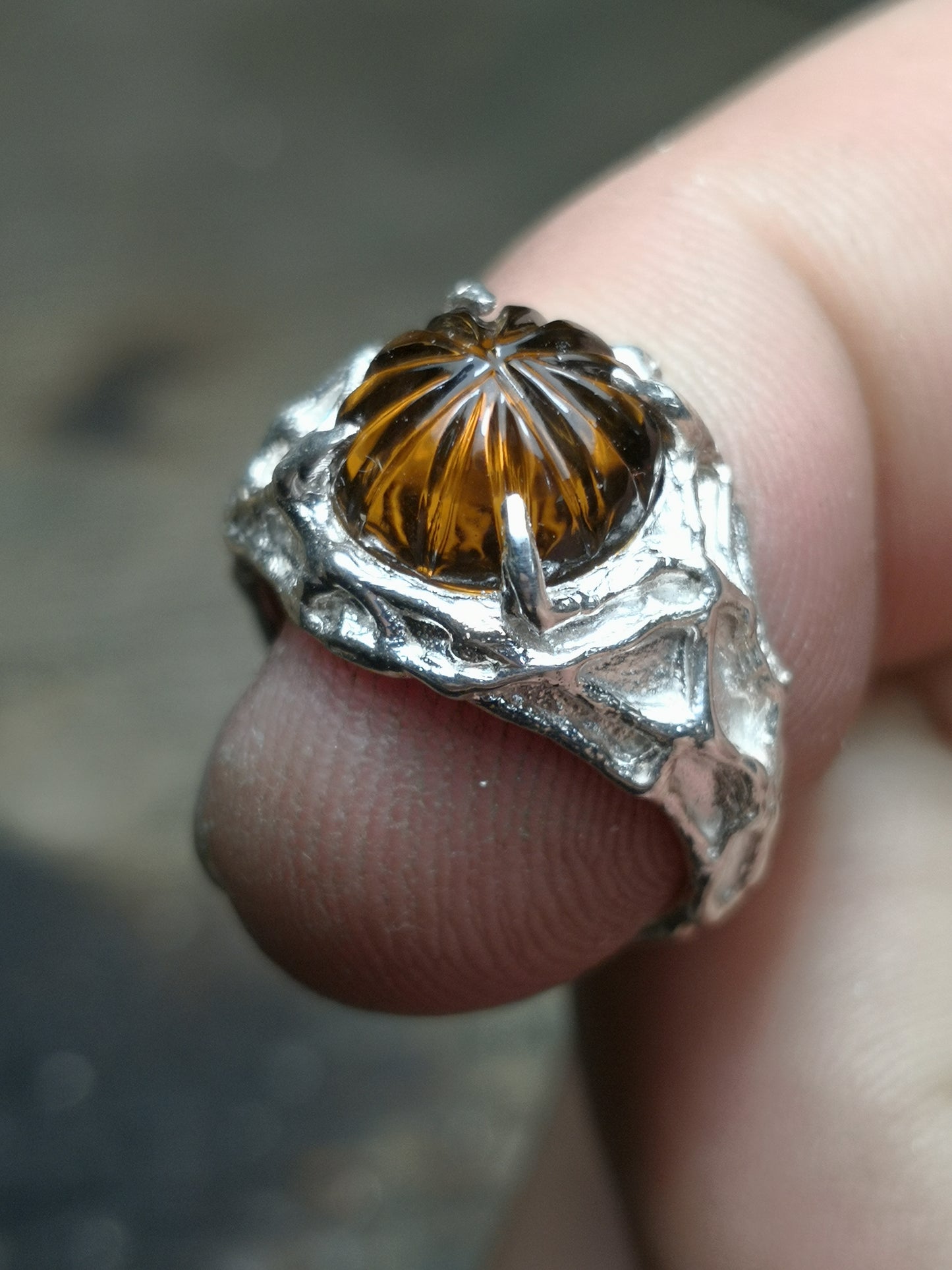 Sigillo "Organico" con quarzo "Carved Cabochon"