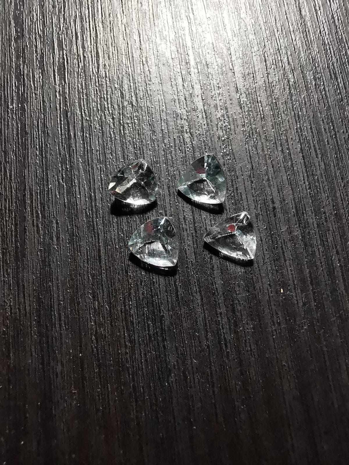 Lotto di quattro Acquamarine taglio trilliant 2,29 ct