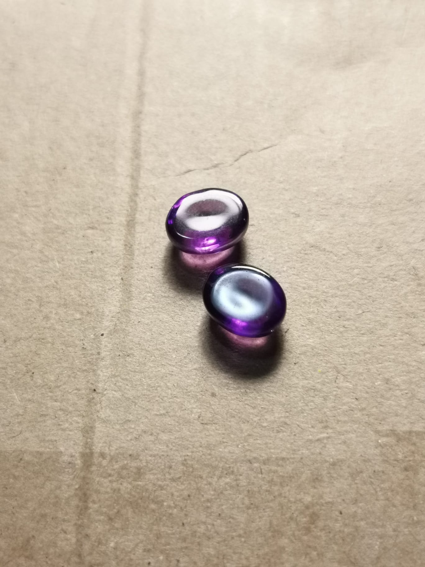 Coppia di Ametiste taglio ovale cabochon 6,50 ct totali