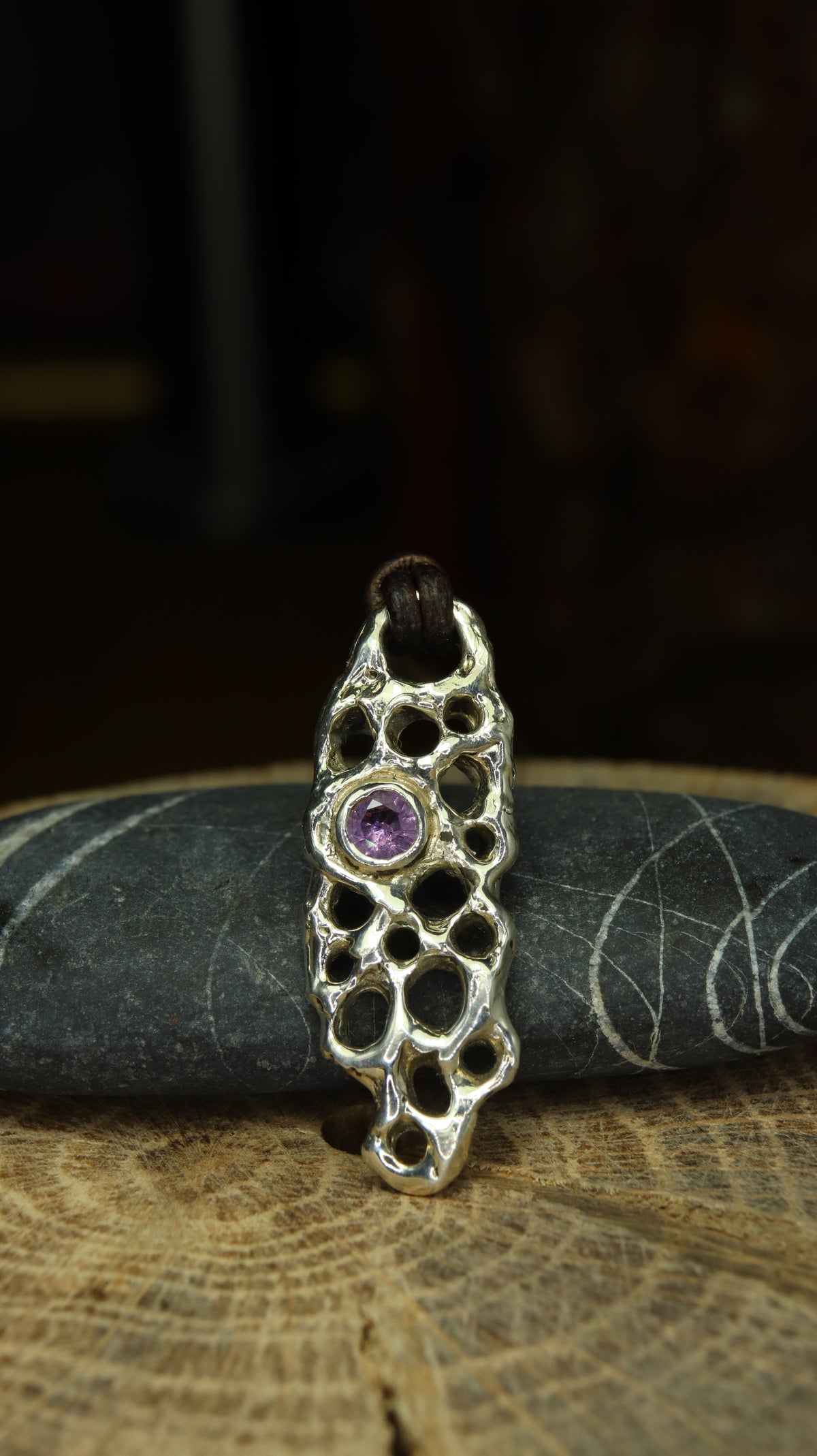 Biocharm in argento 925 con ametista