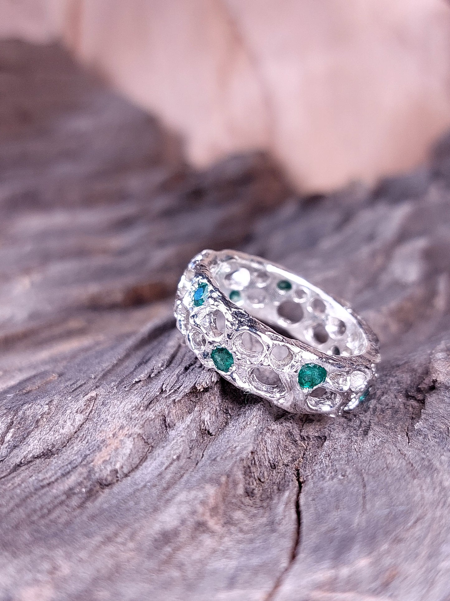 Fascia in Argento con Smeraldi – "Bioband"