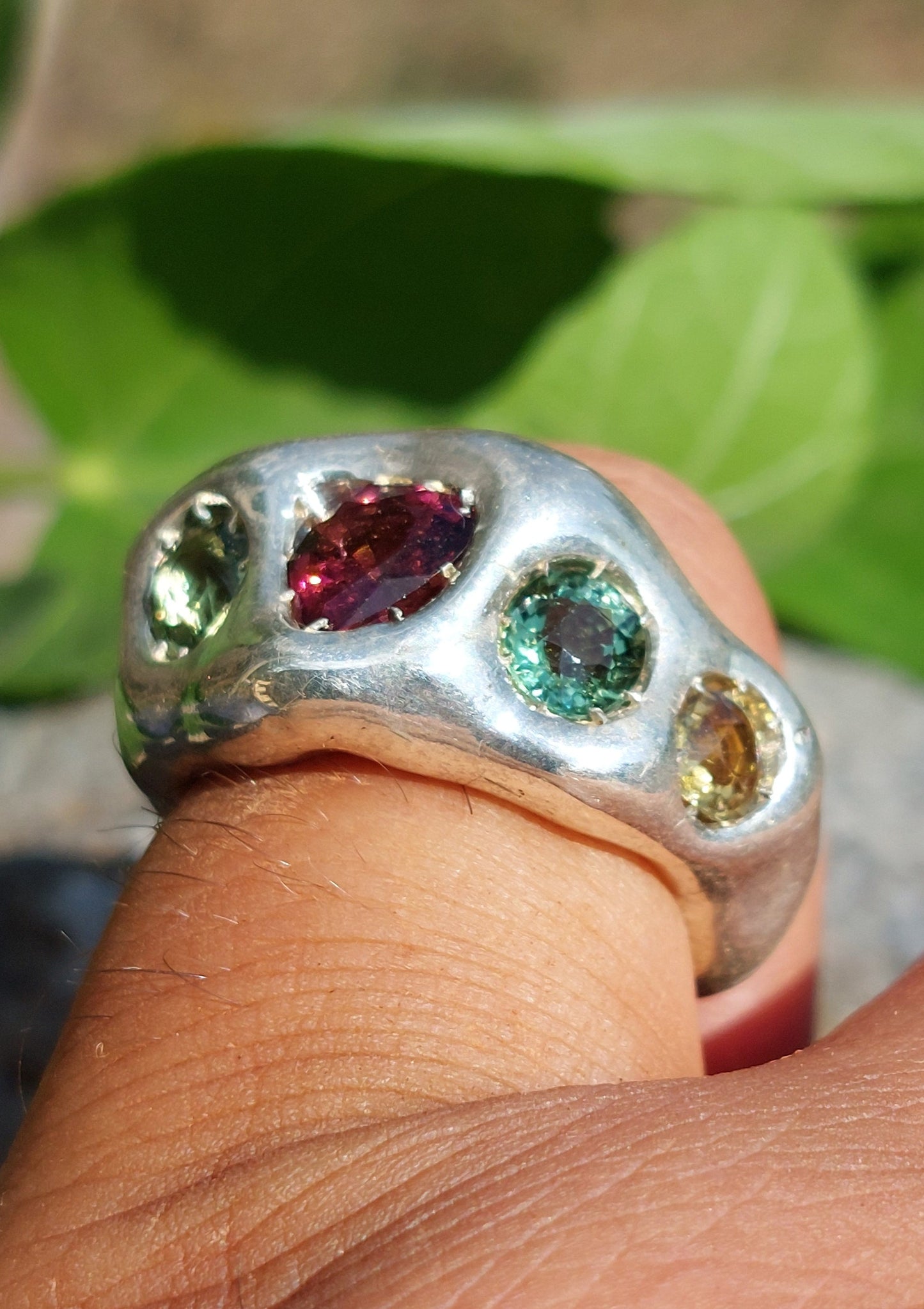 Anello "Arcobaleno" di tormaline