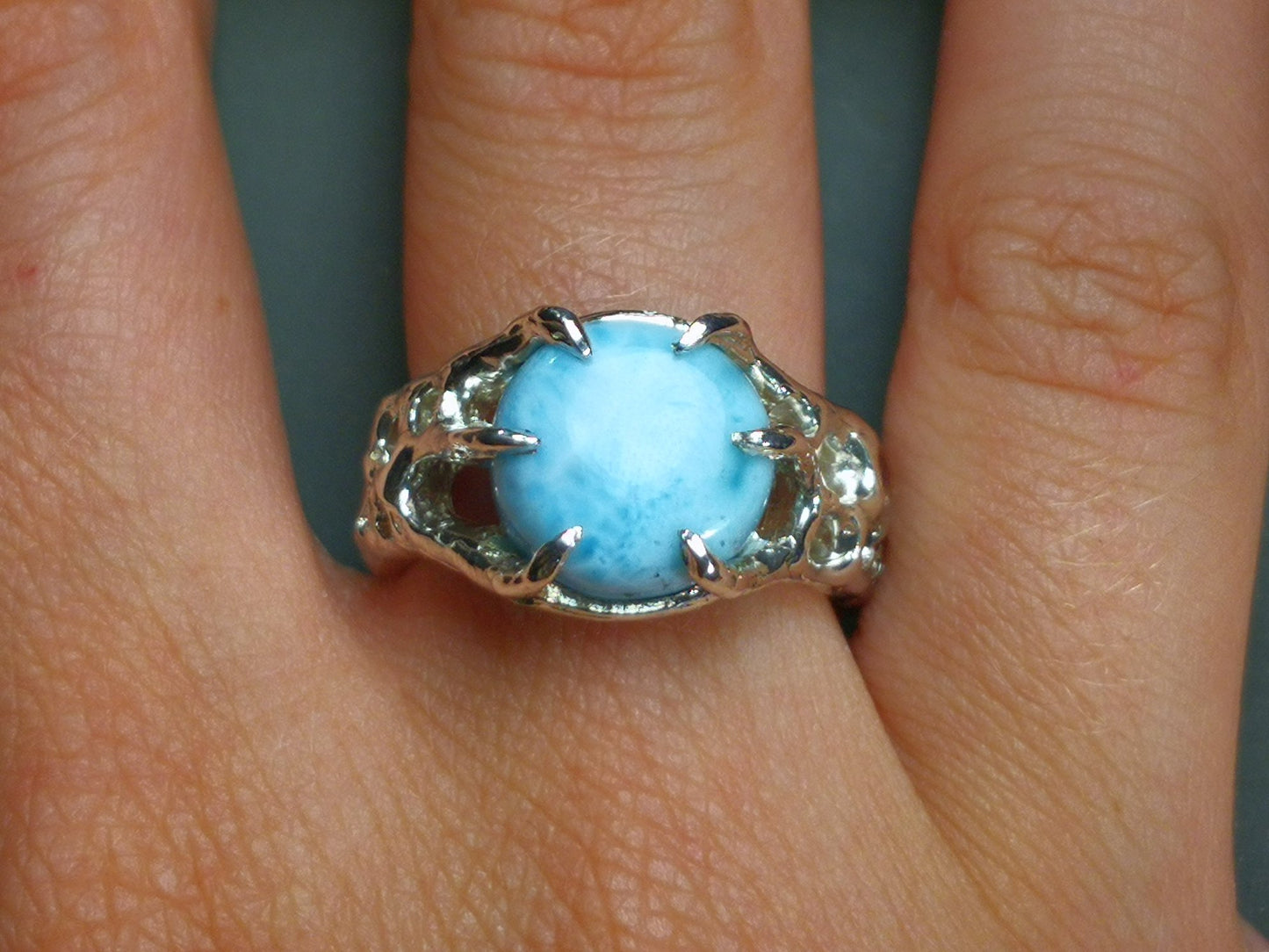 Bioband Custom in Argento con Larimar