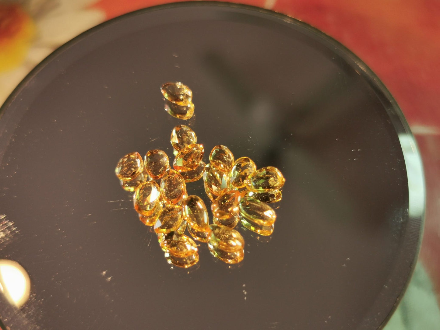 Lotto di 17 Zaffiri arancio taglio rosetta forma fancy 5,15 ct totali