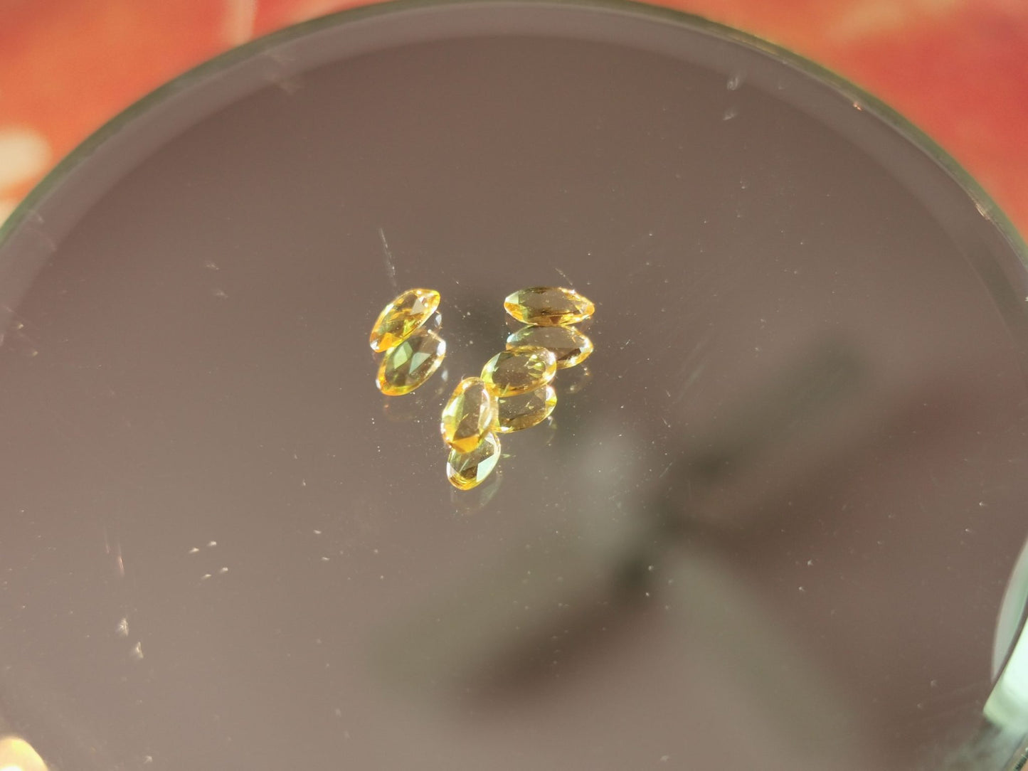 Lotto di 4 Zaffiri arancio taglio rosetta forma fancy 0,81 ct totali