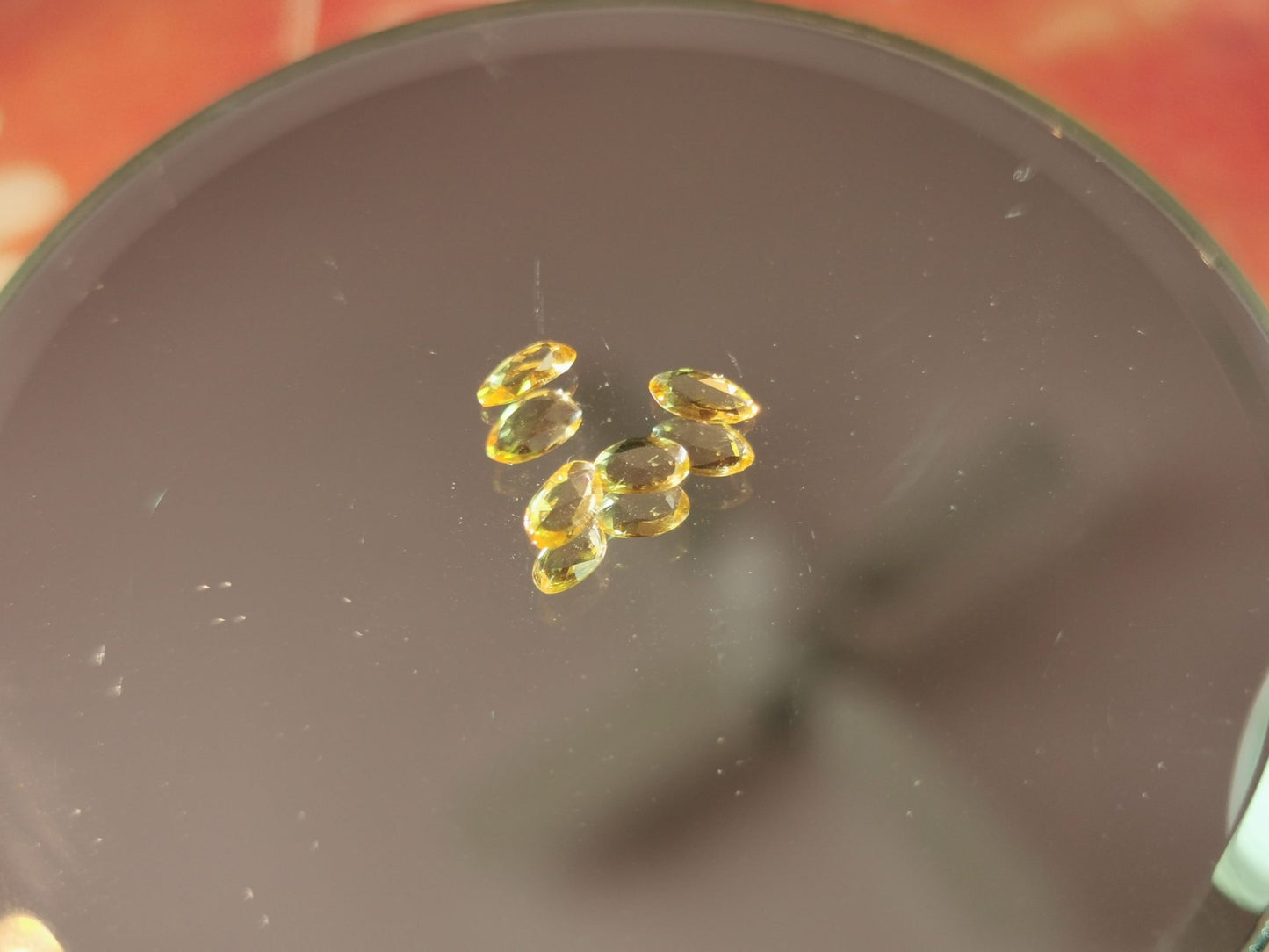 Lotto di 4 Zaffiri arancio taglio rosetta forma fancy 0,81 ct totali
