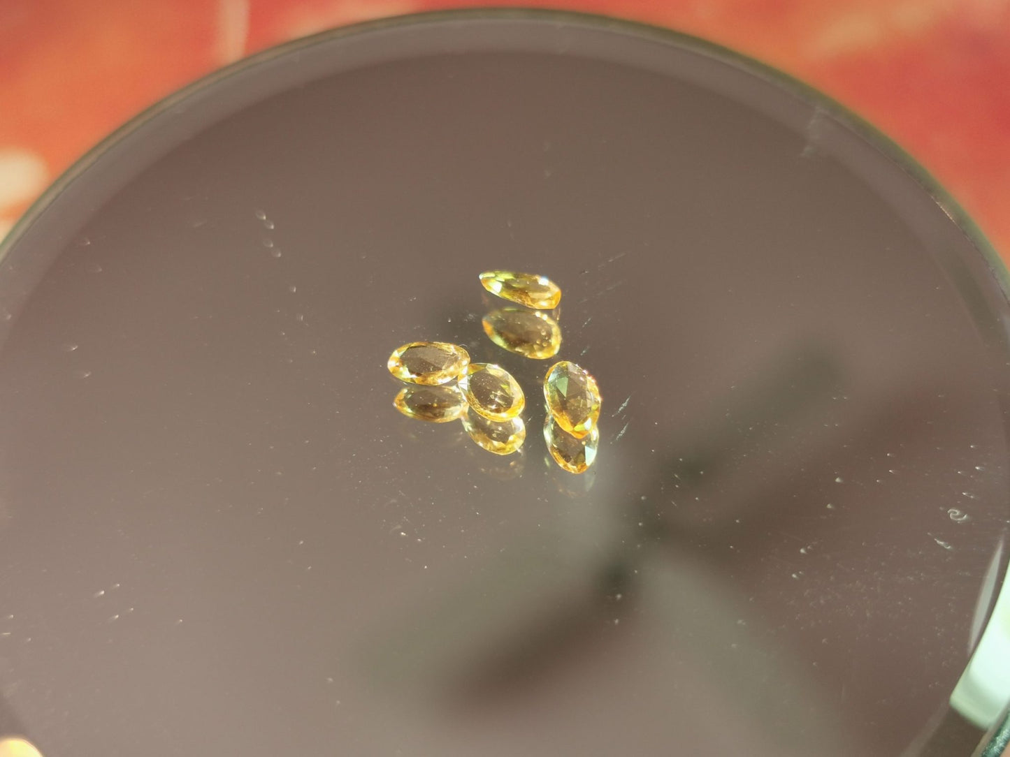 Lotto di 4 Zaffiri arancio taglio rosetta forma fancy 0,81 ct totali