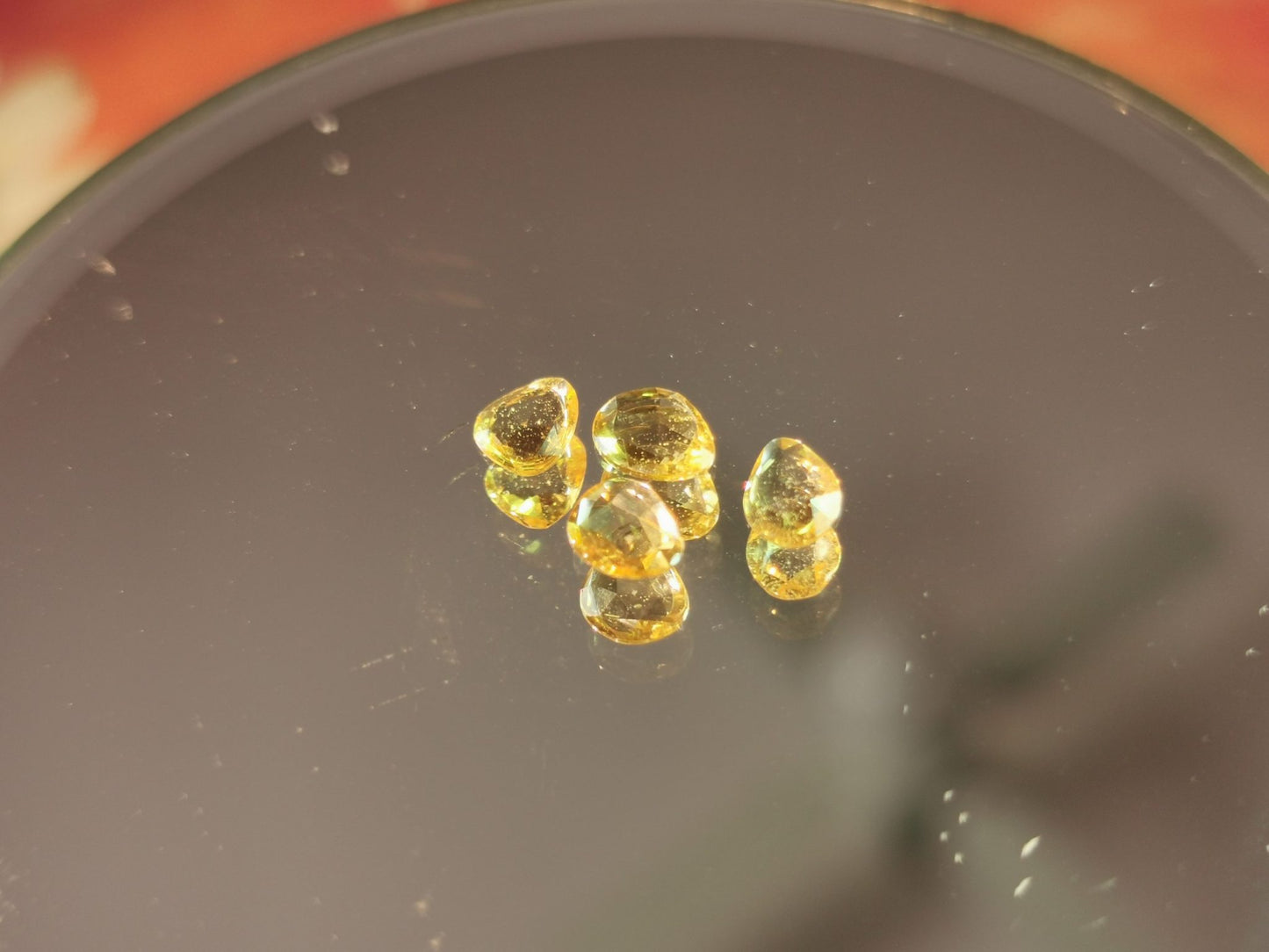 Lotto di 4 Zaffiri arancio taglio rosetta forma fancy 1,45 ct totali