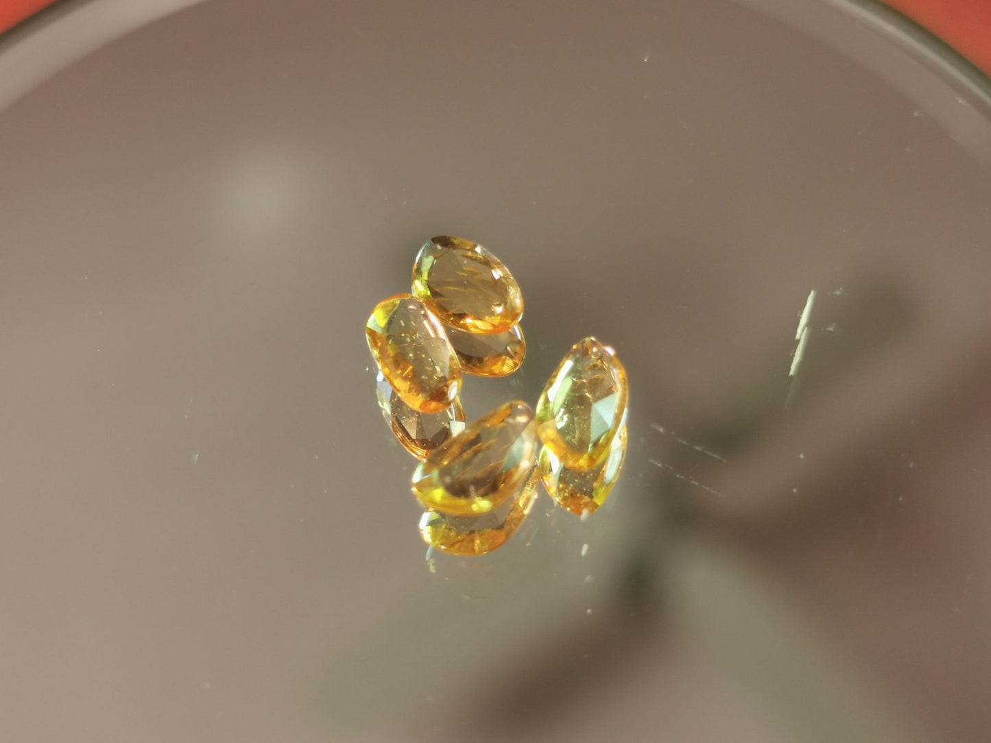 Lotto di 4 Zaffiri arancio taglio rosetta forma fancy 1,62 ct totali