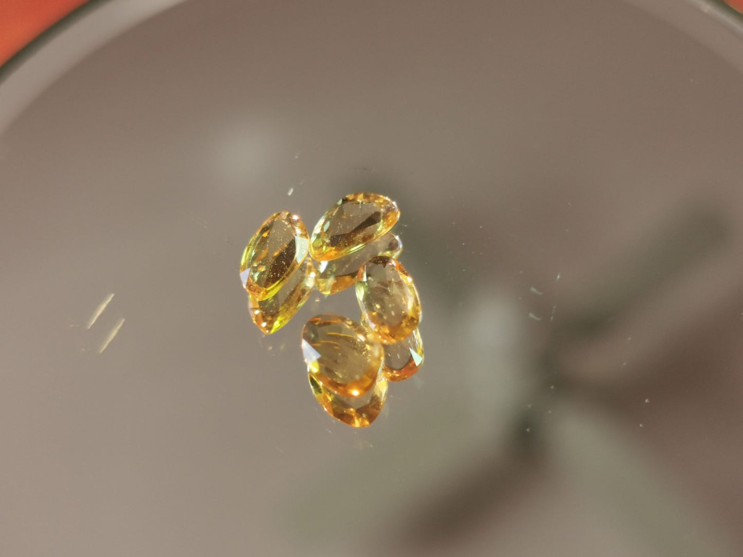 Lotto di 4 Zaffiri arancio taglio rosetta forma fancy 1,62 ct totali