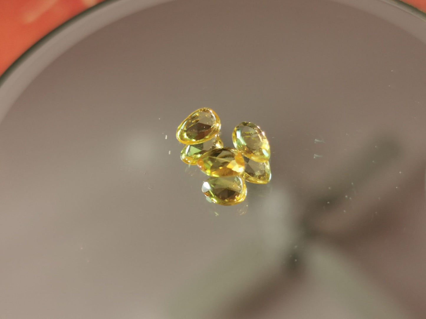 Lotto di 3 Zaffiri giallo taglio rosetta forma fancy 1,56 ct totali