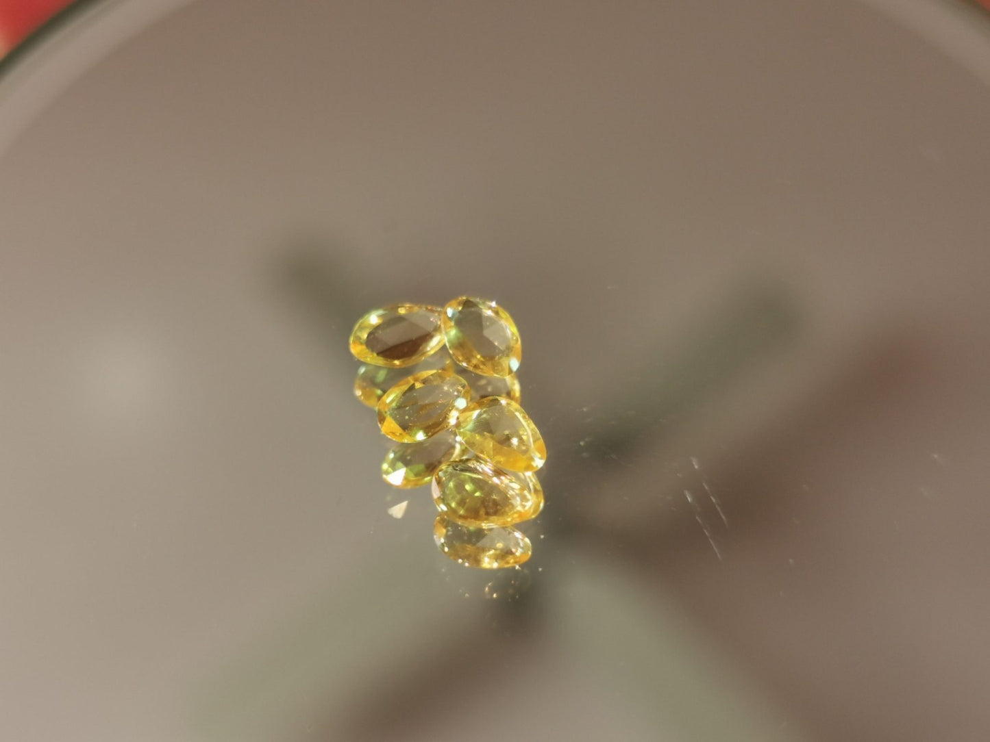 Lotto di 5 Zaffiri giallo taglio rosetta forma fancy 1,13 ct totali