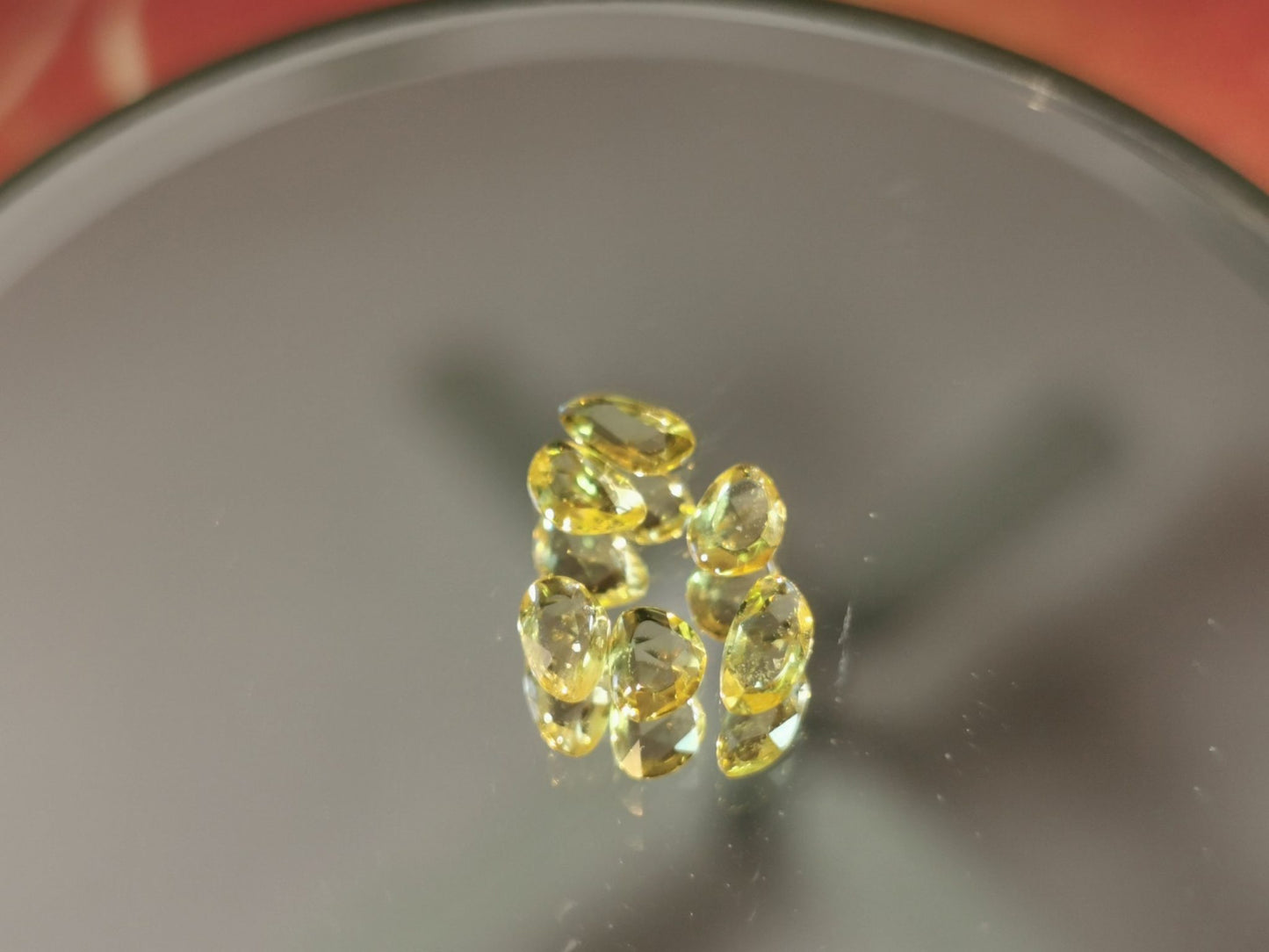Lotto di 6 Zaffiri giallo taglio rosetta forma fancy 1,51 ct totali