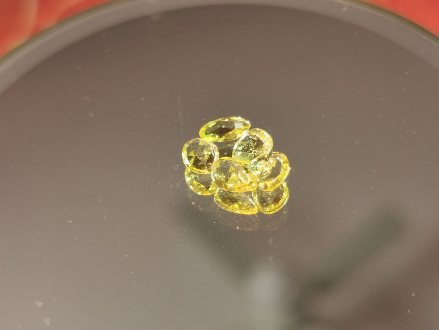 Lotto di 5 Zaffiri giallo taglio rosetta forma fancy 1,39 ct totali