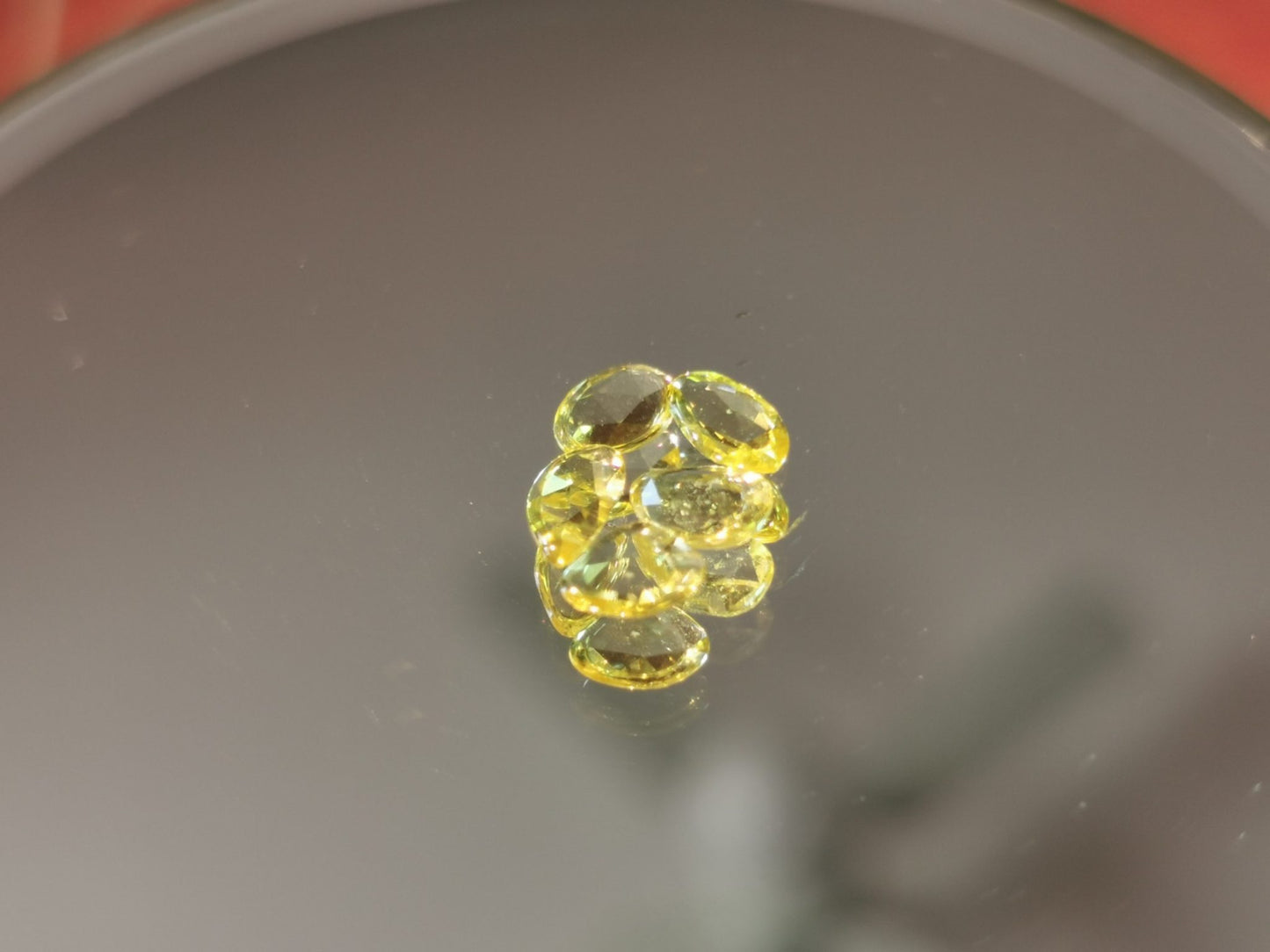 Lotto di 5 Zaffiri giallo taglio rosetta forma fancy 1,39 ct totali