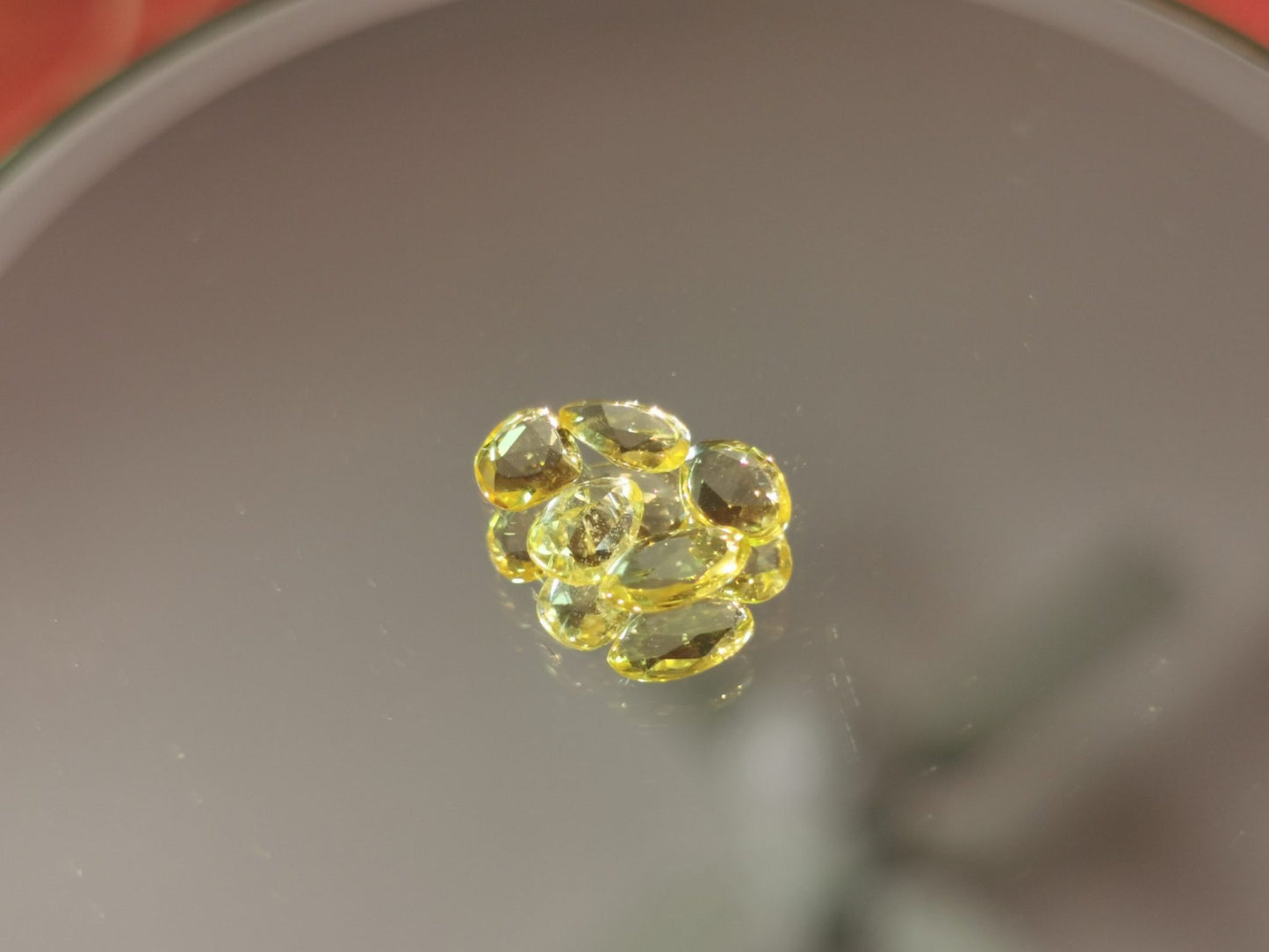 Lotto di 5 Zaffiri giallo taglio rosetta forma fancy 1,39 ct totali