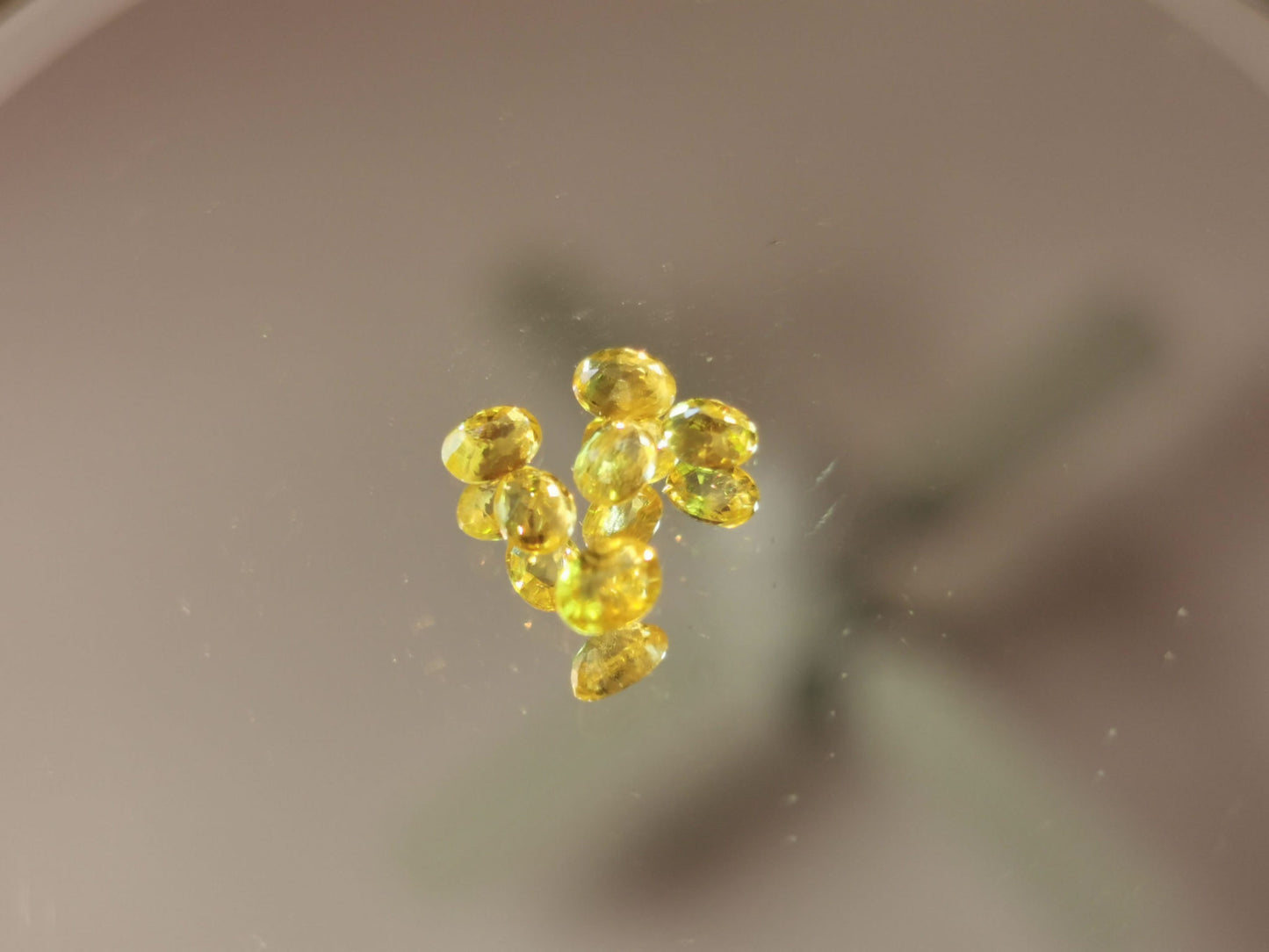 Lotto di 6 Zaffiri giallo taglio ovale 1,35 ct totali