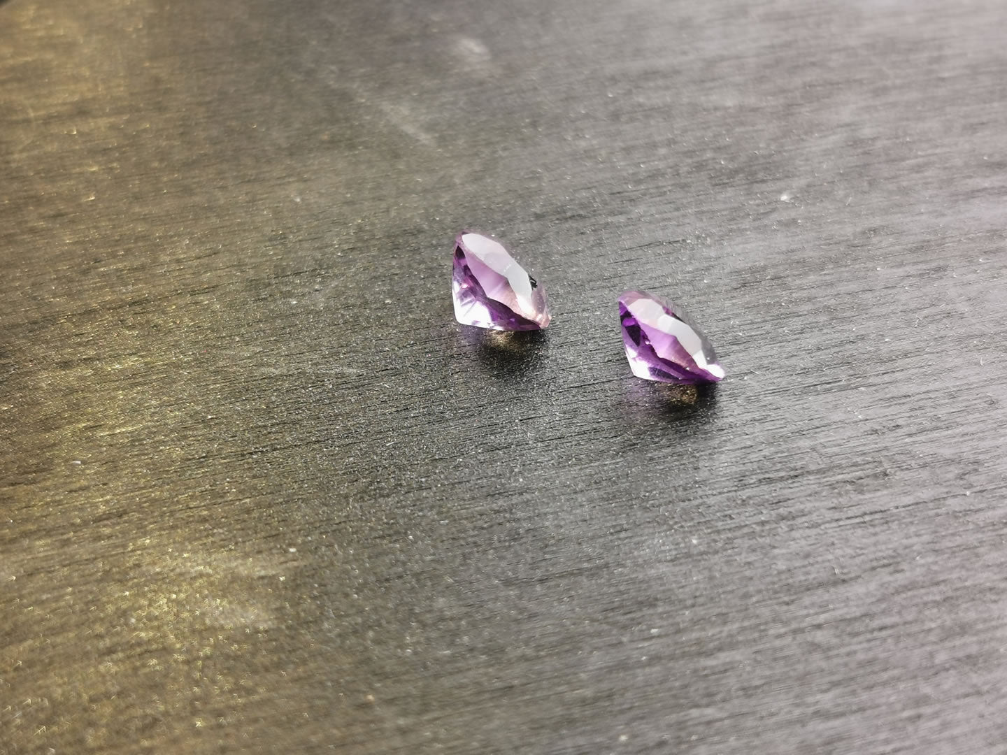 Coppia di Ametiste taglio cuore 1,35 ct