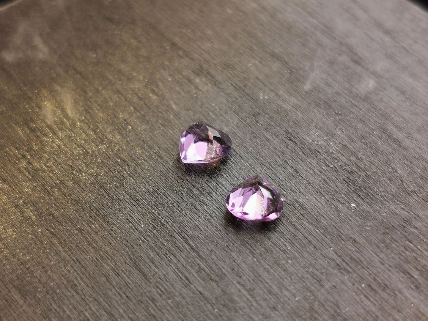 Coppia di Ametiste taglio cuore 1,35 ct