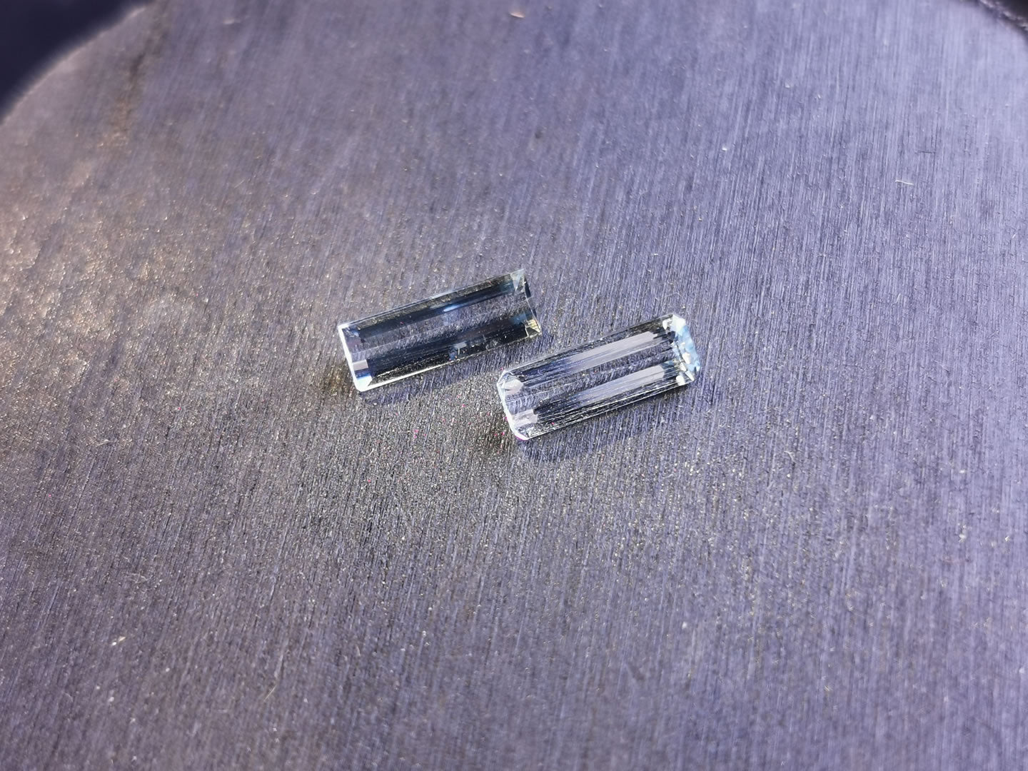 Coppia di Acquamarine taglio rettangolare 1,76 ct