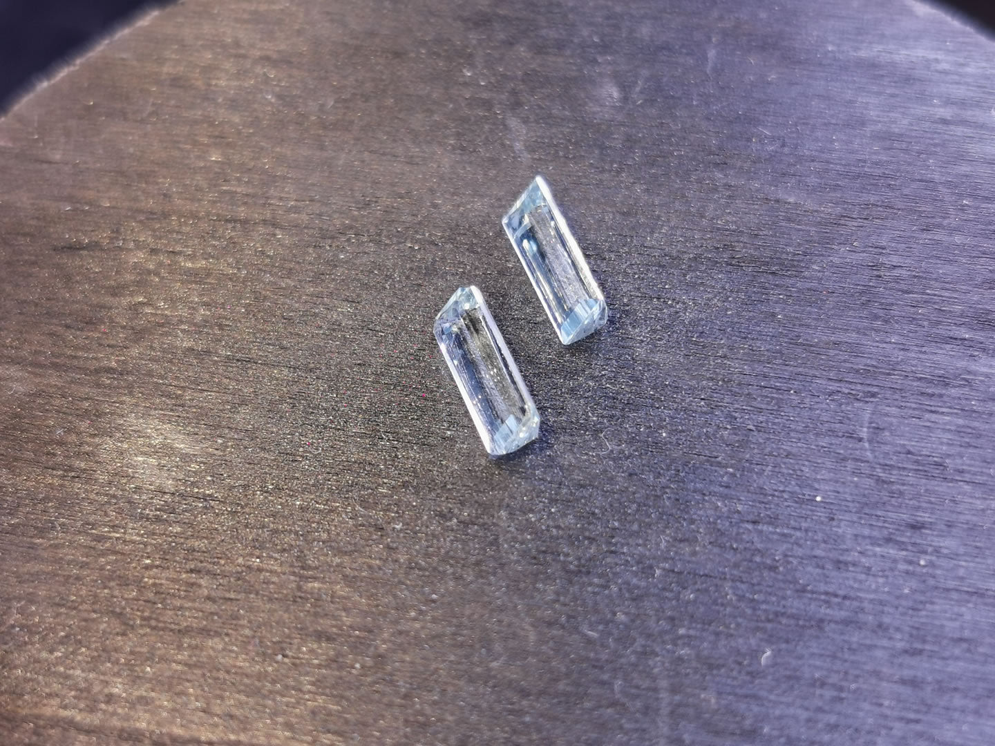 Coppia di Acquamarine taglio rettangolare 1,76 ct