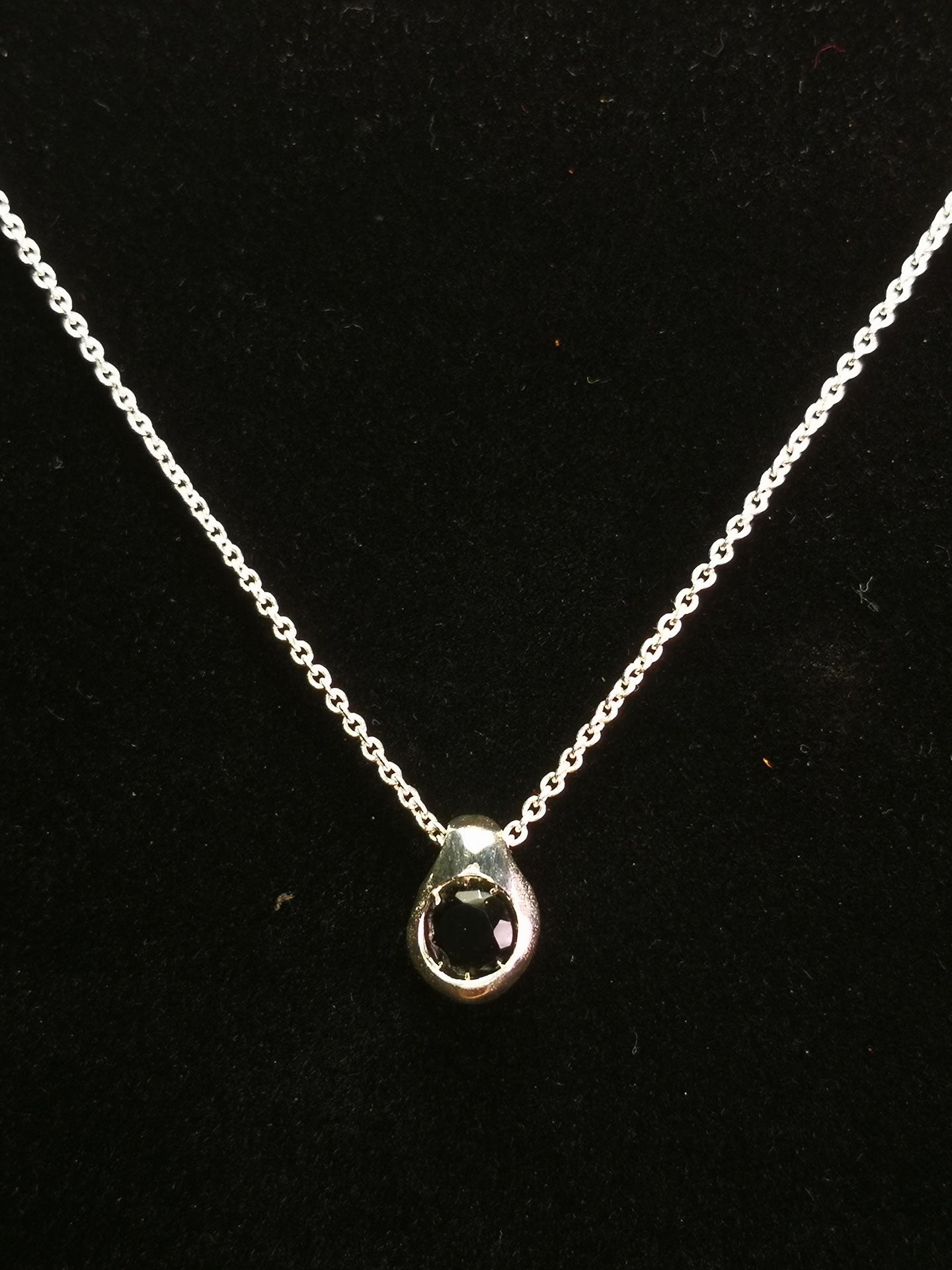 Ciottolo in Argento con Onice Nero Tondo