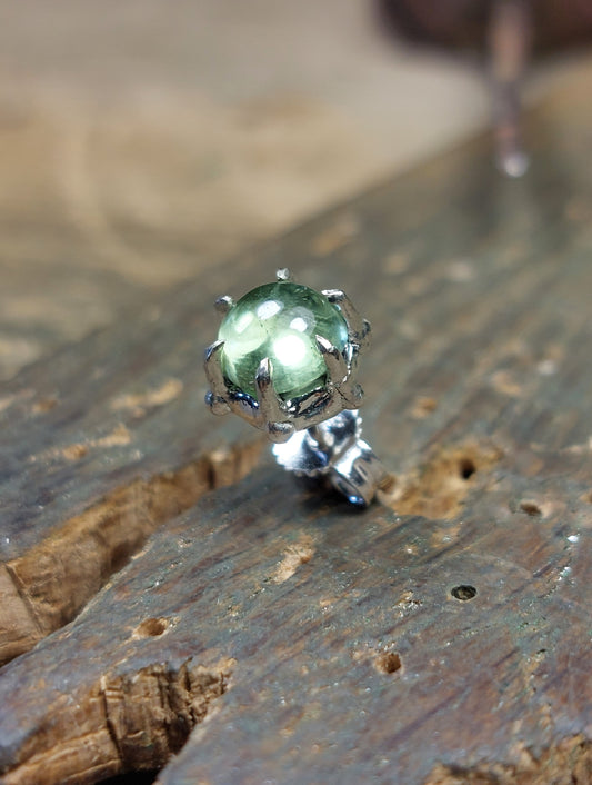 Orecchino "Granelli" con Peridoto - Cabochon Tondo - 6mm