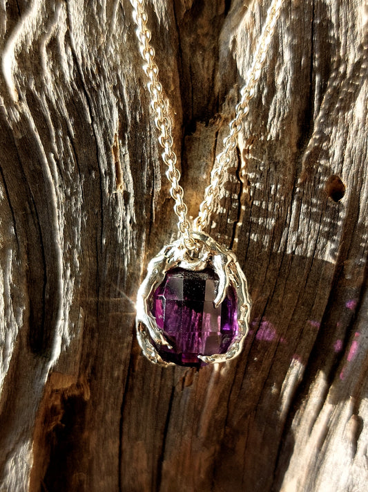 Ciondolo in argento con Ametista Checkerboard – Radici d’Argento