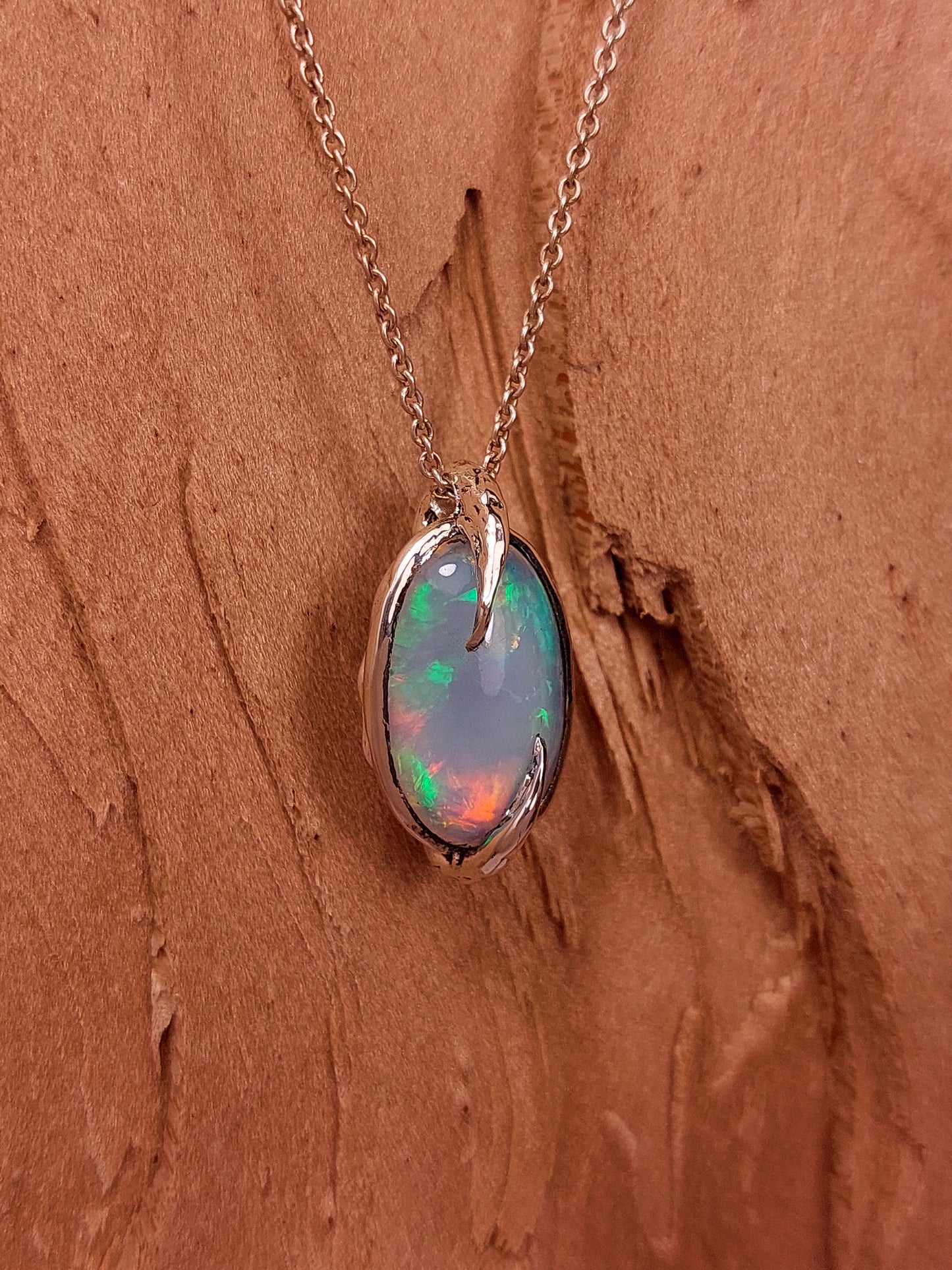 "Roots" Pendant with Oval Ethiopian Opal