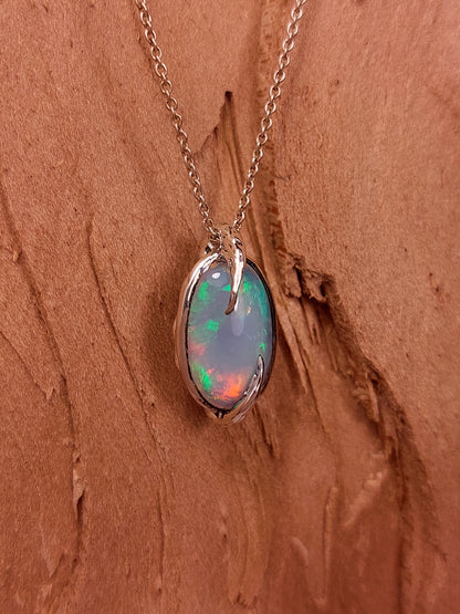 "Roots" Pendant with Oval Ethiopian Opal