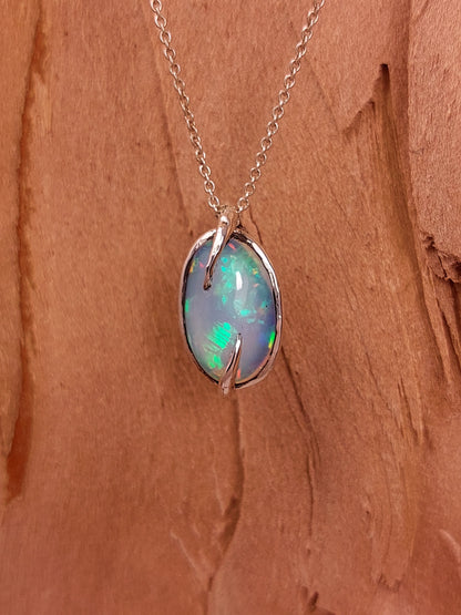 "Roots" Pendant with Oval Ethiopian Opal