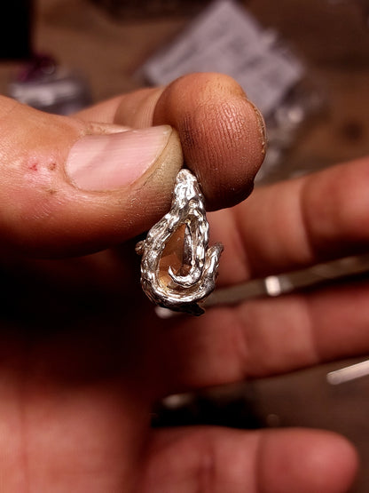 "Riflessi" ciondolo con Quarzo Citrino tagliato a Mano "Goccia Fancy"