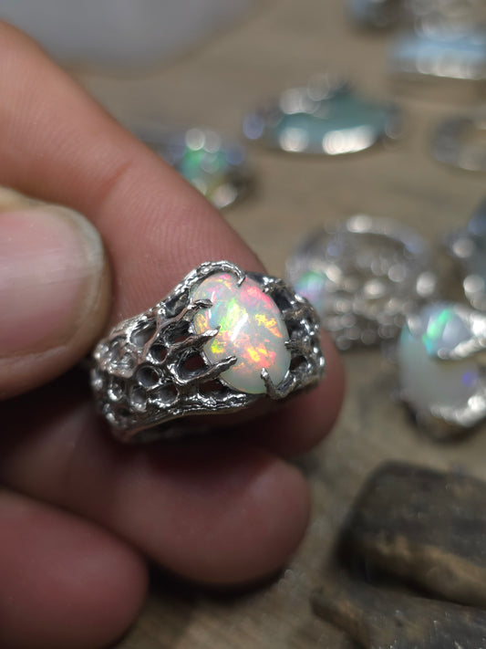 Custom "BioBand" Ring with London Blue Topaz