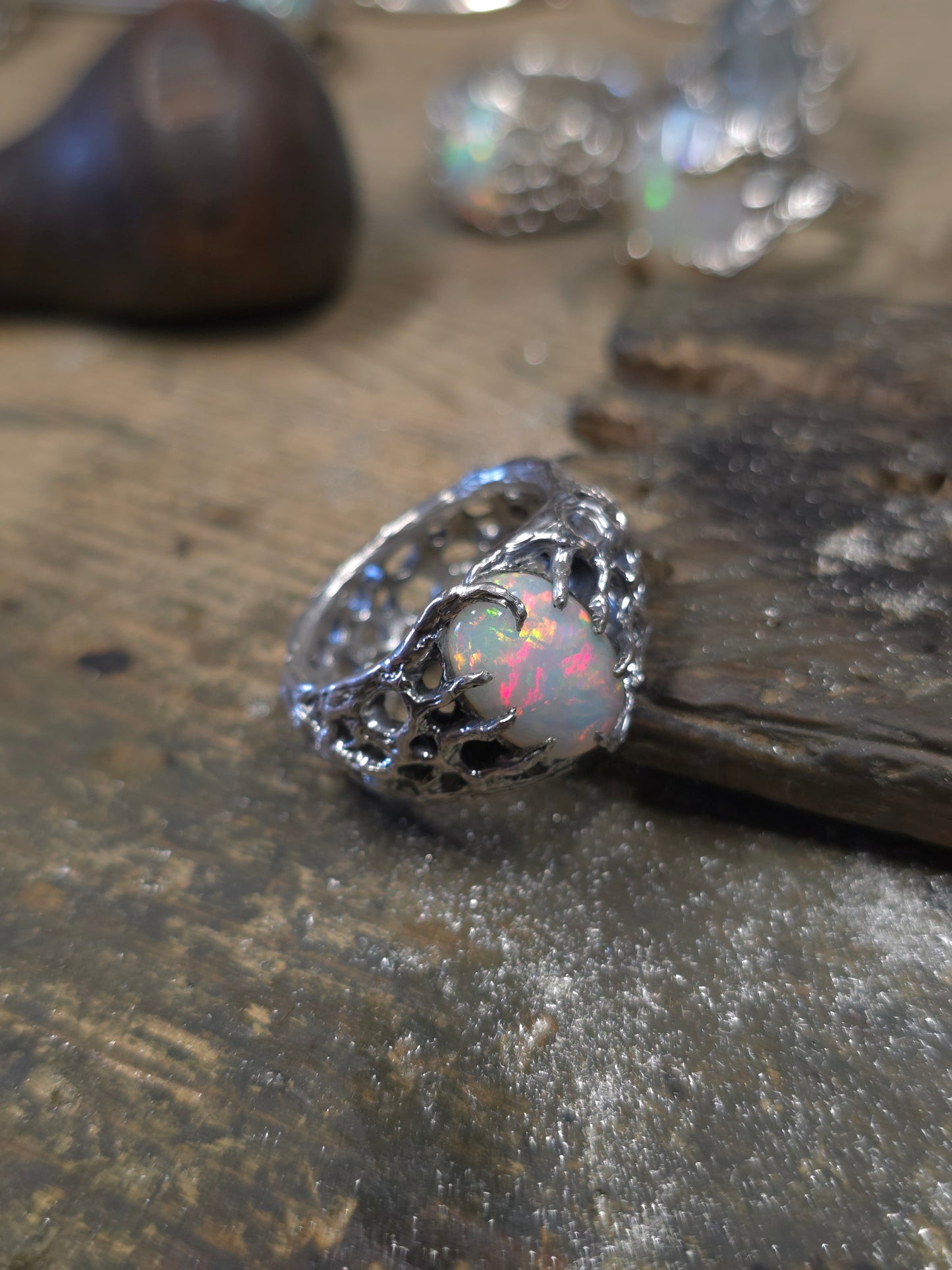 Custom "BioBand" Ring with London Blue Topaz