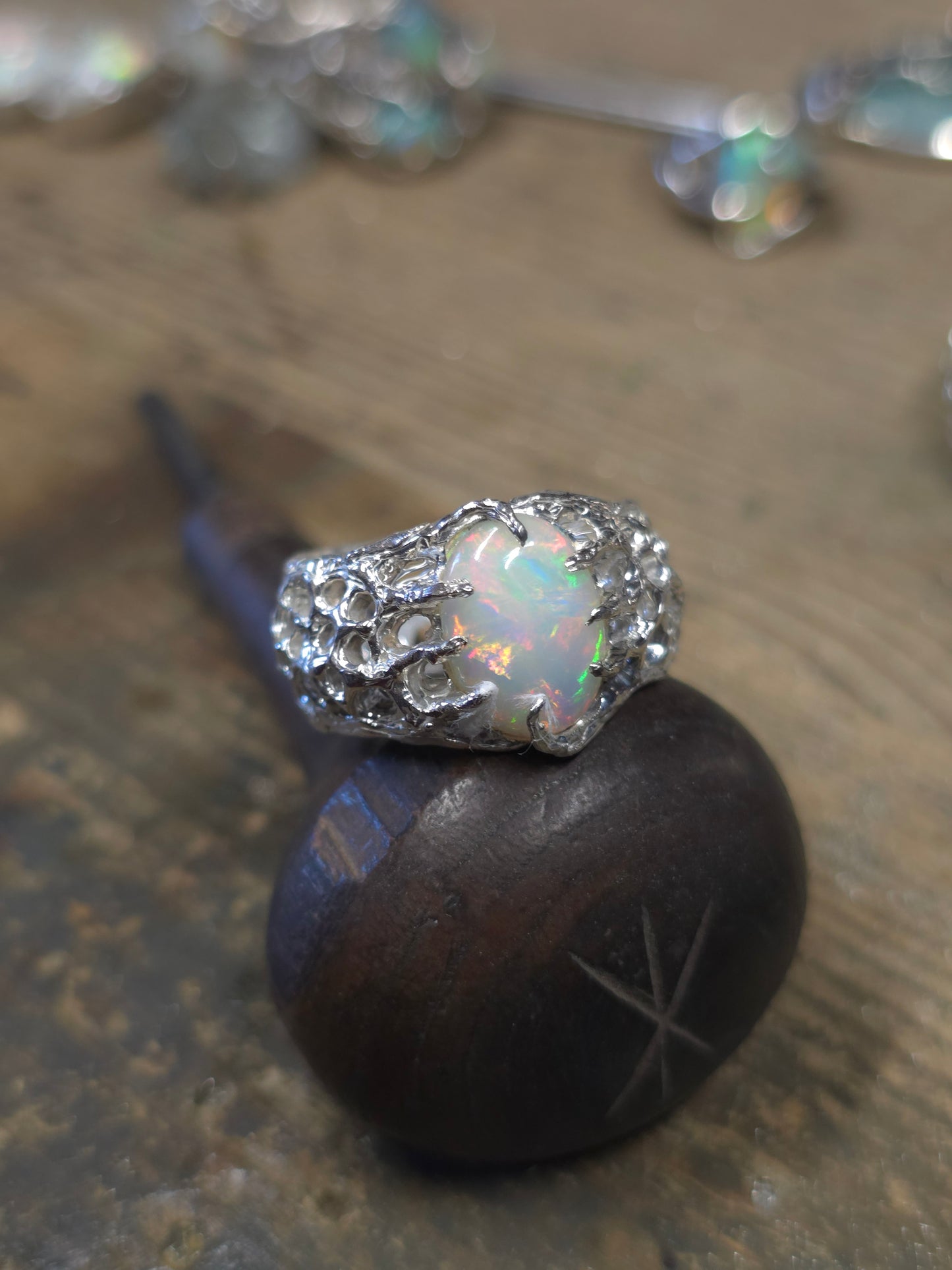Custom "BioBand" Ring with London Blue Topaz