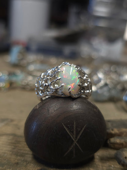 Custom "BioBand" Ring with London Blue Topaz