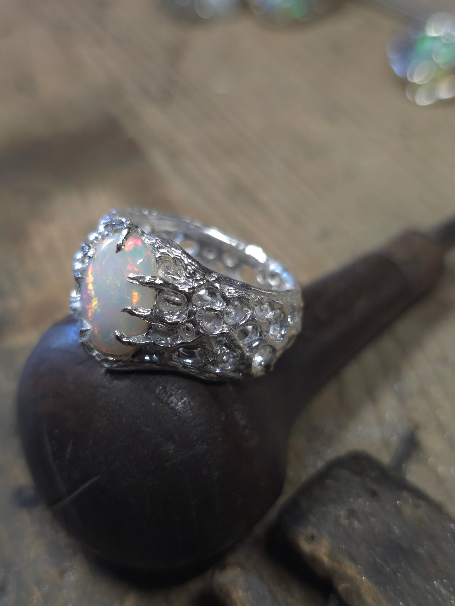 Custom "BioBand" Ring with London Blue Topaz
