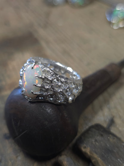 Custom "BioBand" Ring with London Blue Topaz