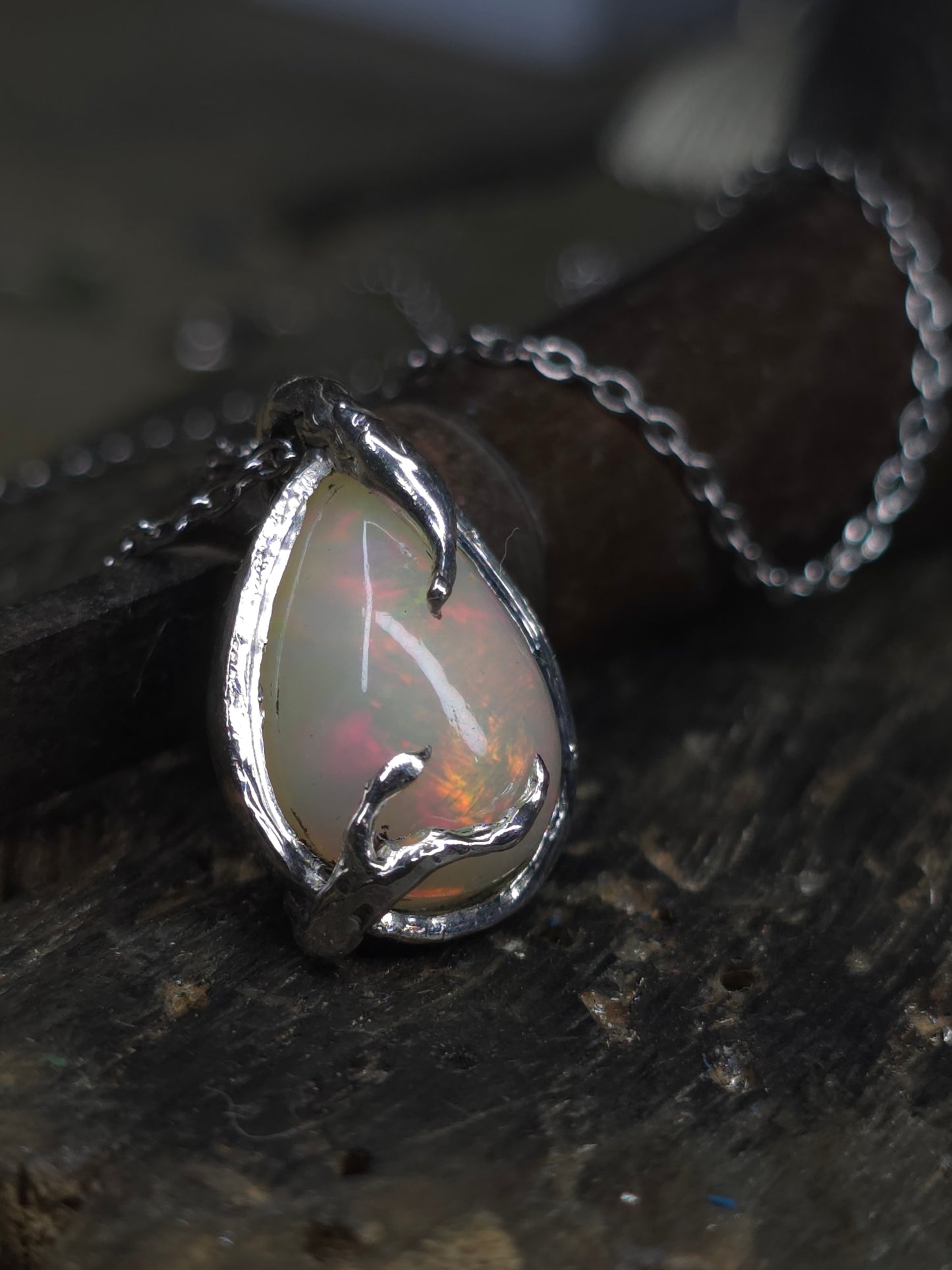 "Roots" Pendant with Ethiopian Opal
