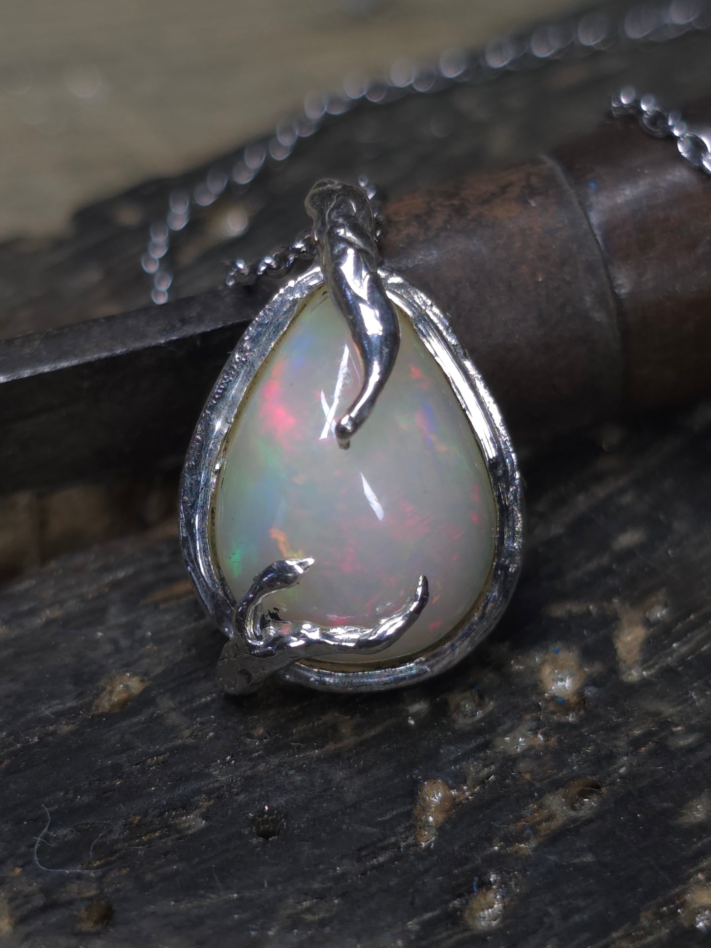 "Roots" Pendant with Ethiopian Opal
