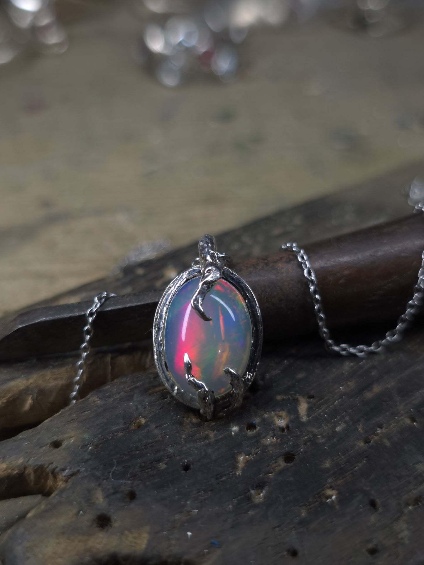"Roots" Pendant with Ethiopian Opal