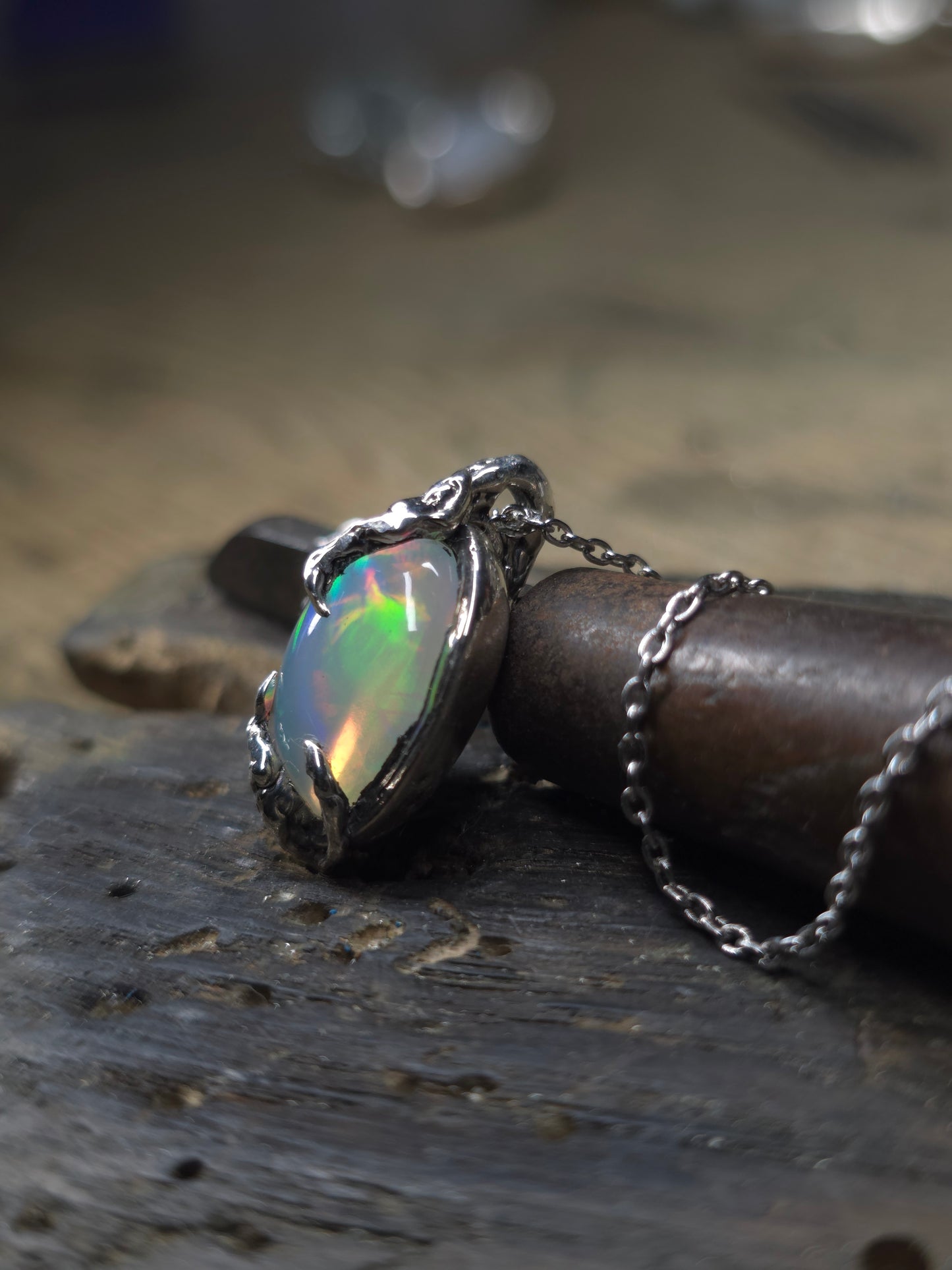 "Roots" Pendant with Ethiopian Opal