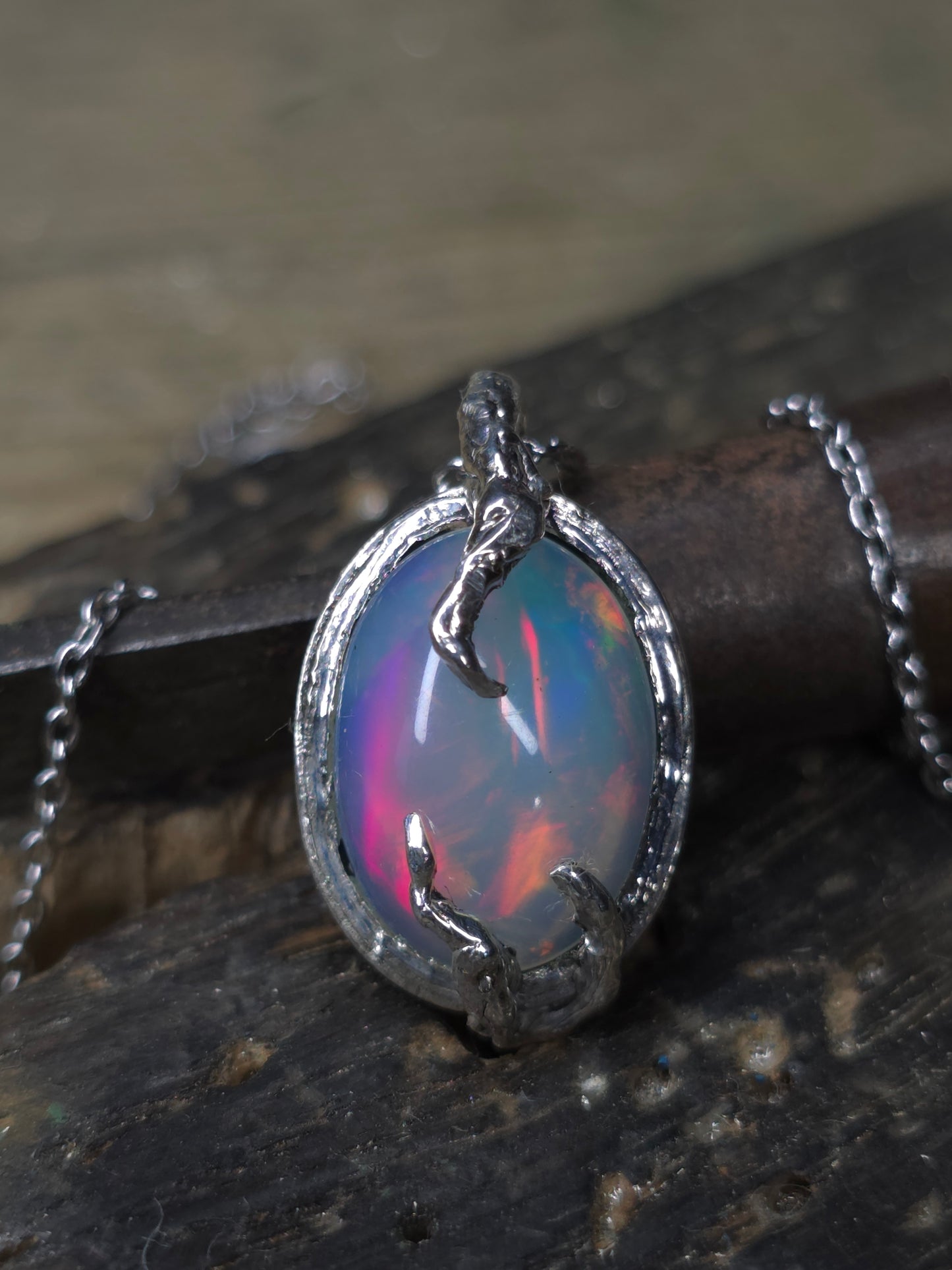 "Roots" Pendant with Ethiopian Opal