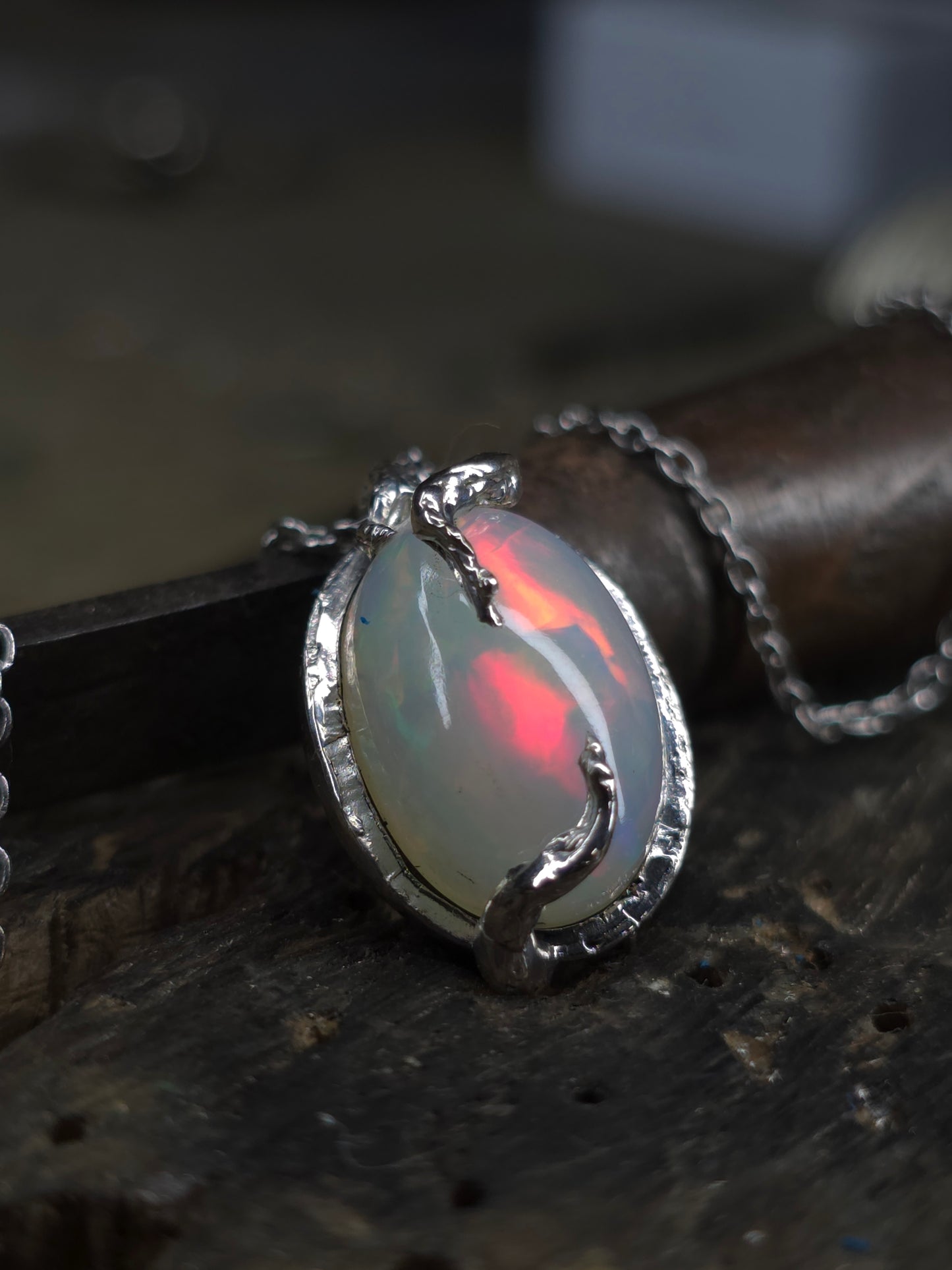 "Roots" Pendant with Ethiopian Opal