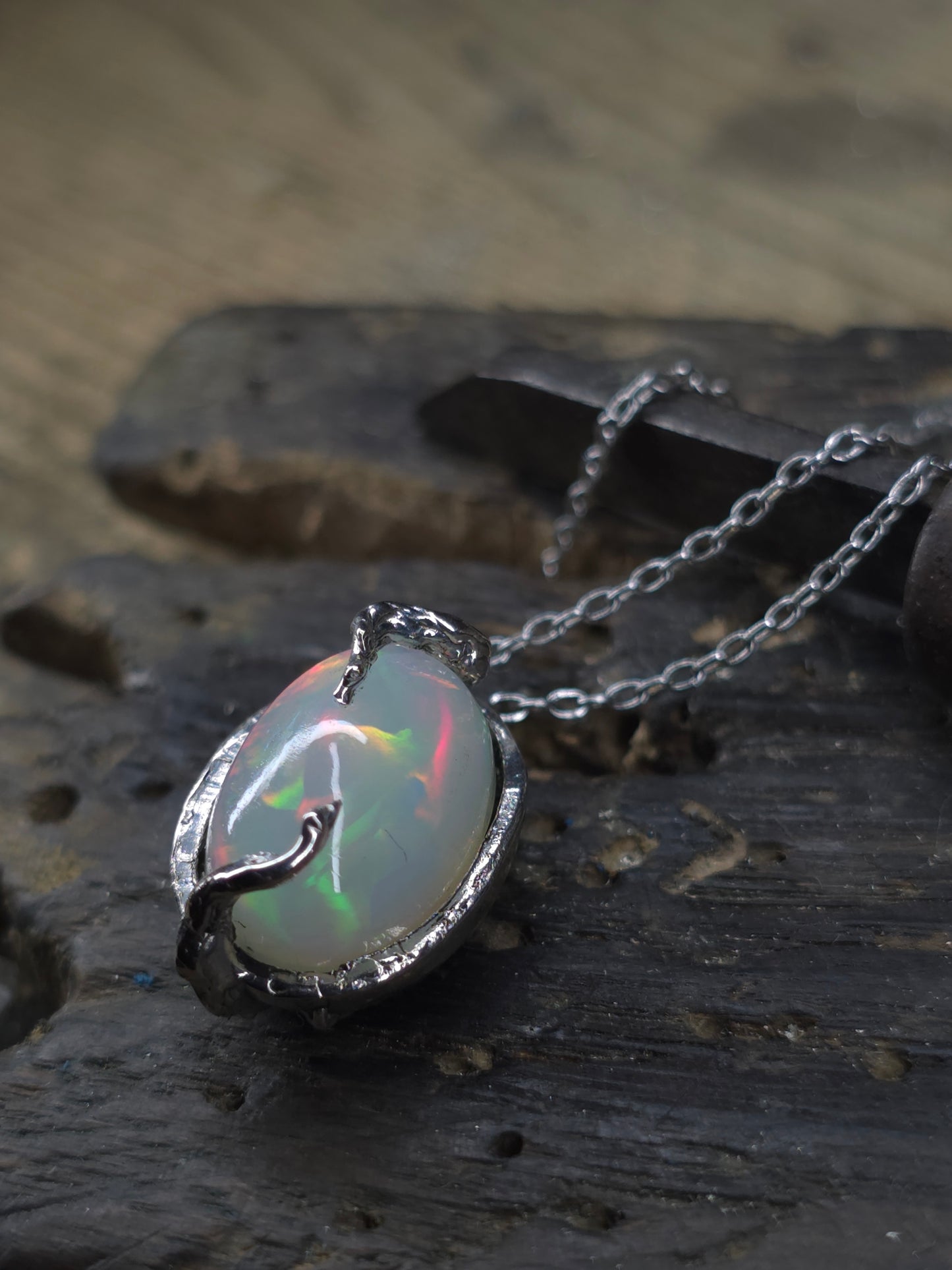 "Roots" Pendant with Ethiopian Opal