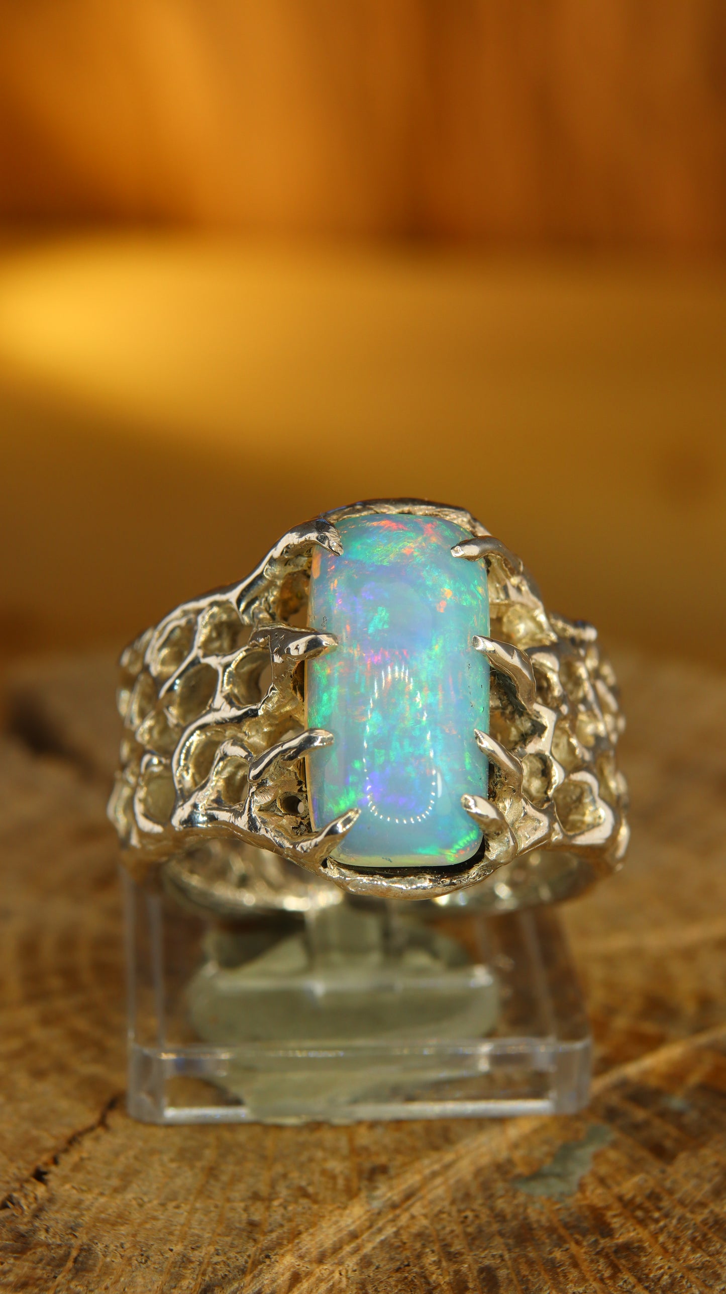 Custom "BioBand" Ring with London Blue Topaz