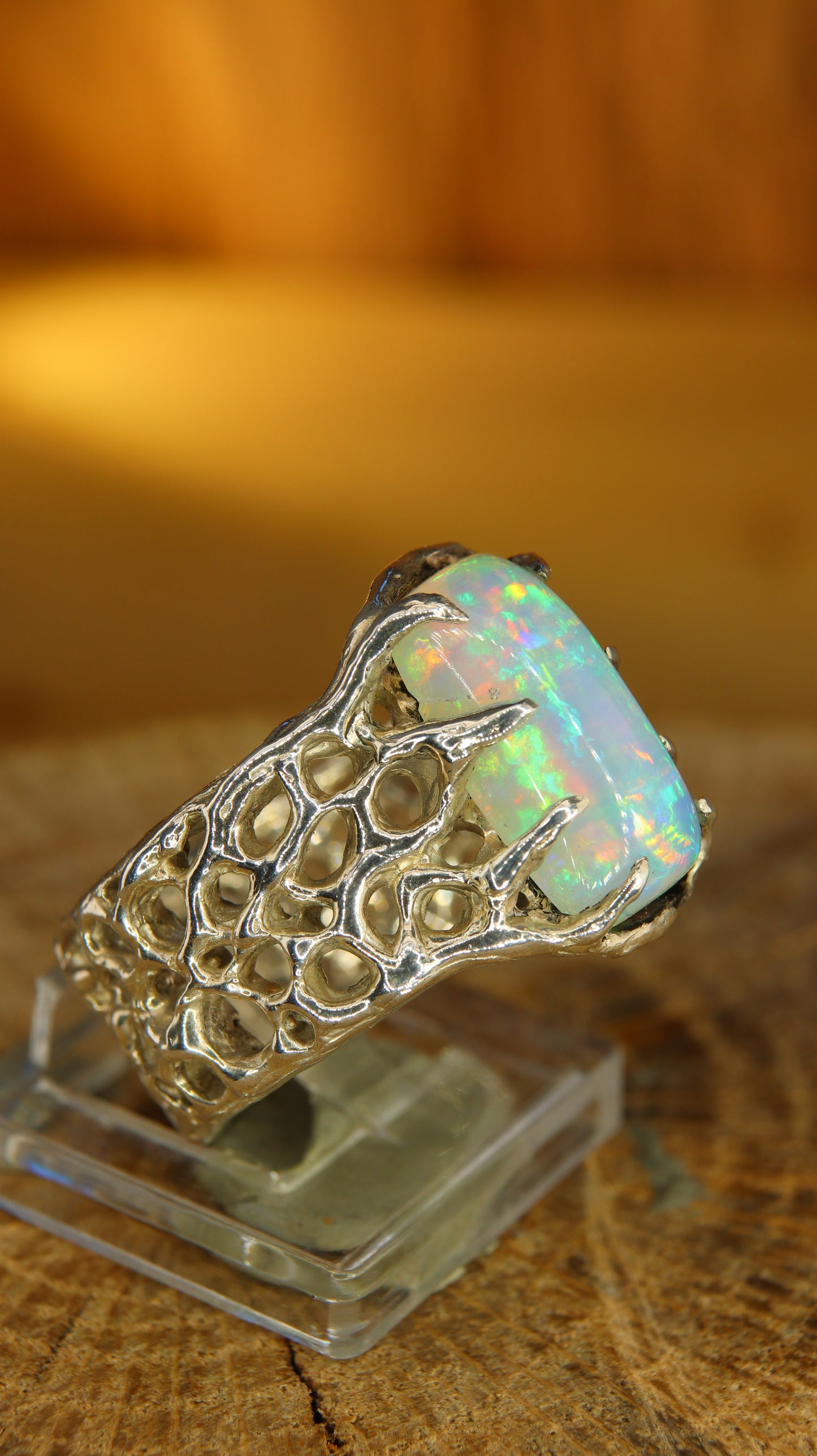 Custom "BioBand" Ring with London Blue Topaz